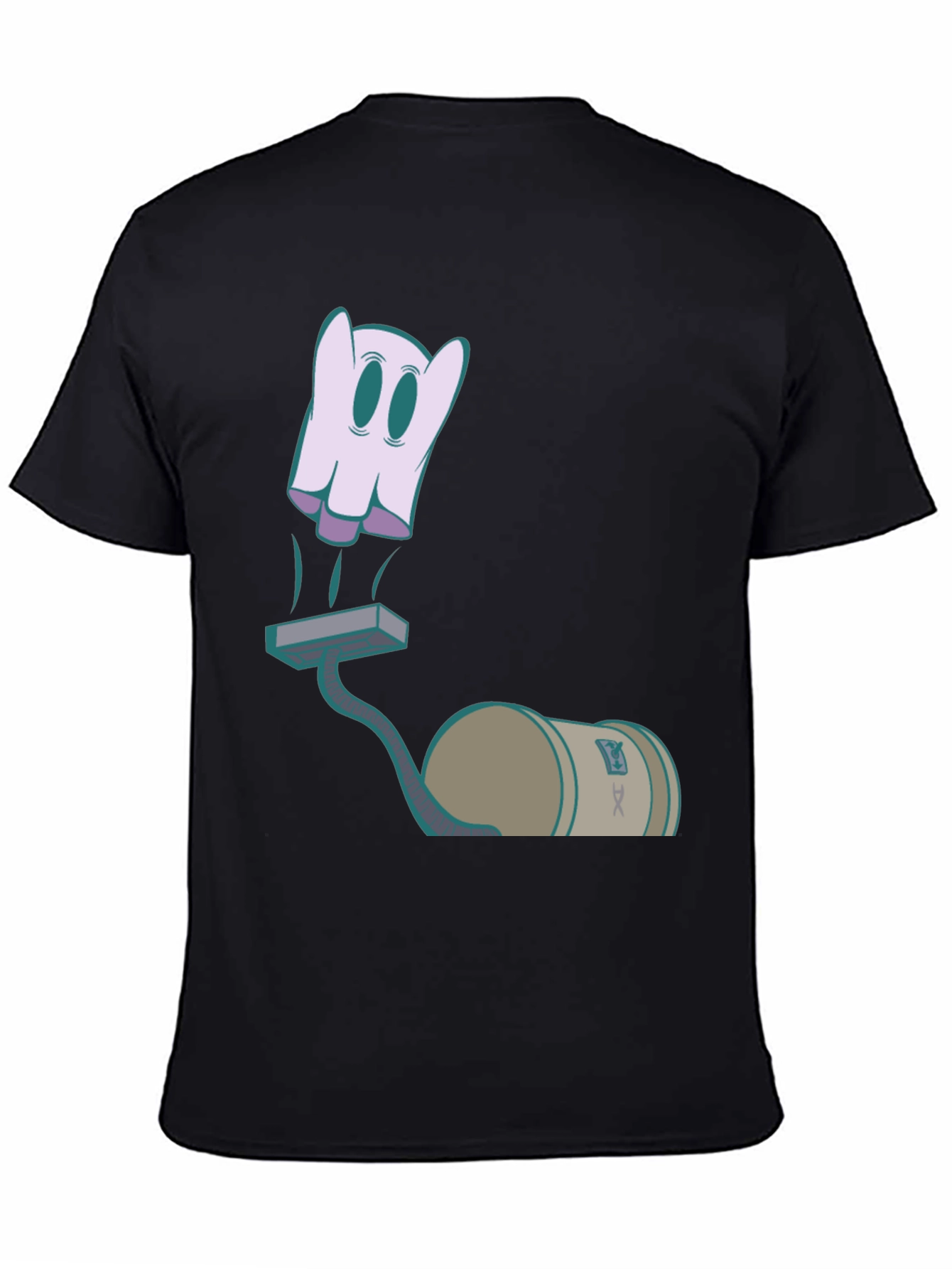 Black Ghost Vacuum Cartoon Graphic T-Shirt view 4