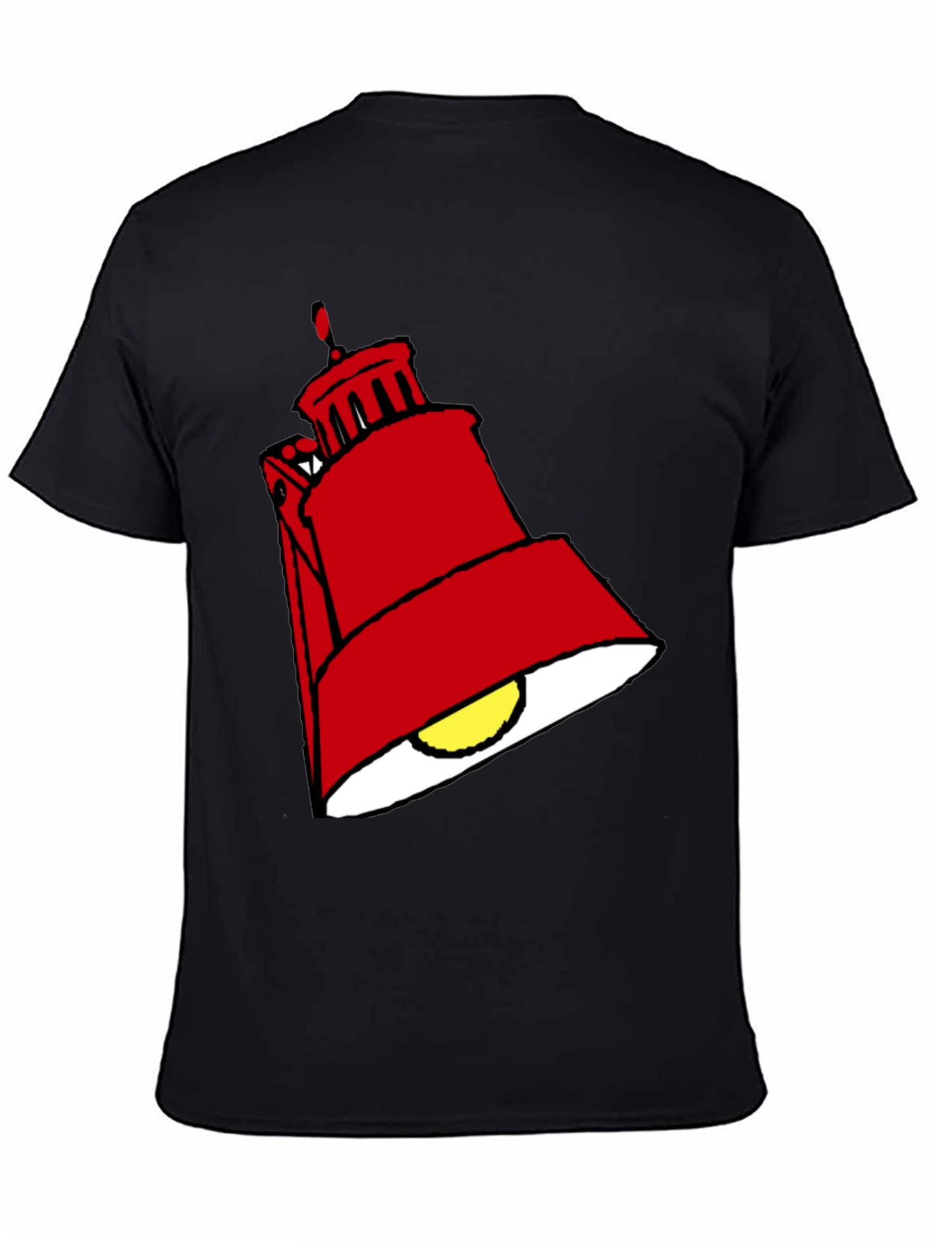 Black Red Lamp Graphic Black T-Shirt view 4