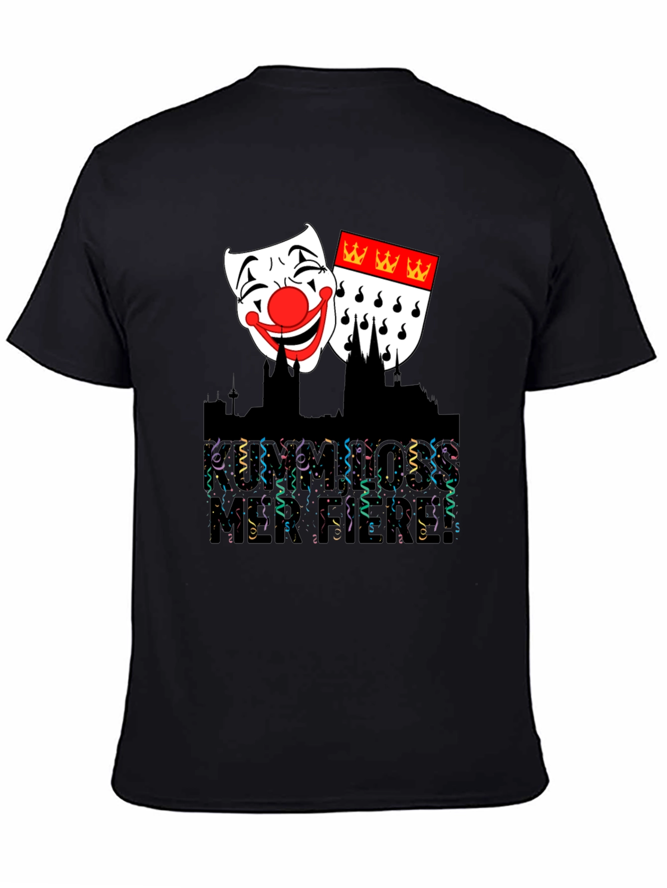 Cologne Carnival T-Shirt - Festive Mask Graphic Tee - 4