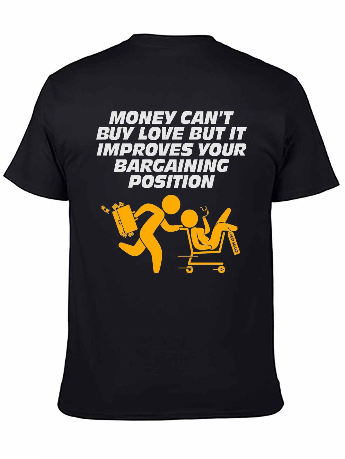 Black Funny Money Bargaining Position Graphic Tee view 4