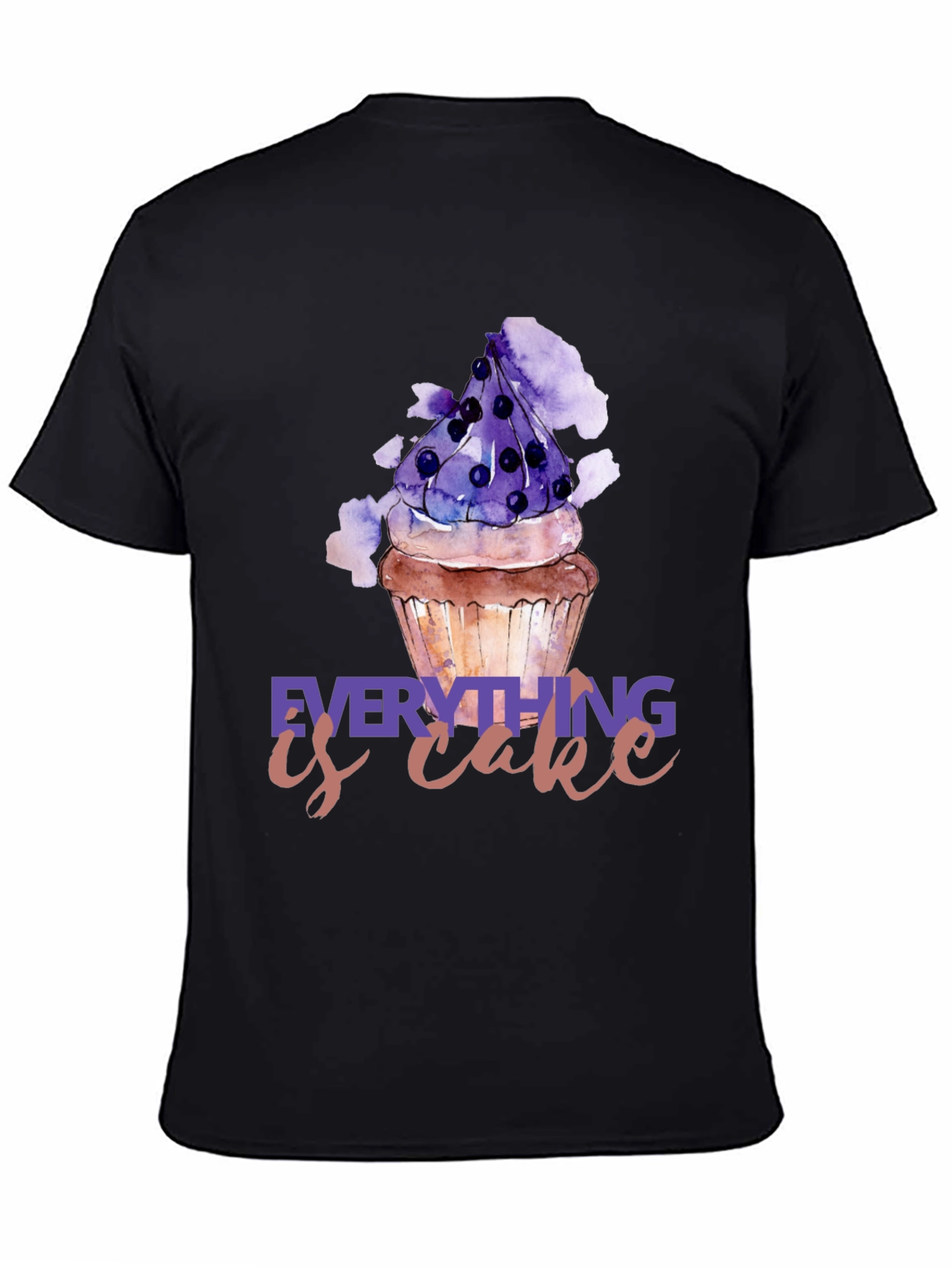 Black Everything is Cake T-Shirt view 4