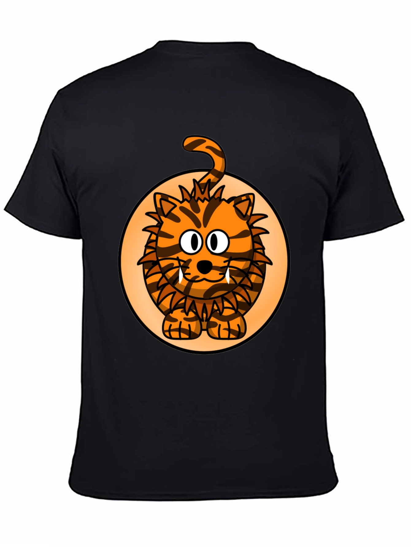 Black Cartoon Tiger Graphic Tee - Fun Animal Print Shirt view 4