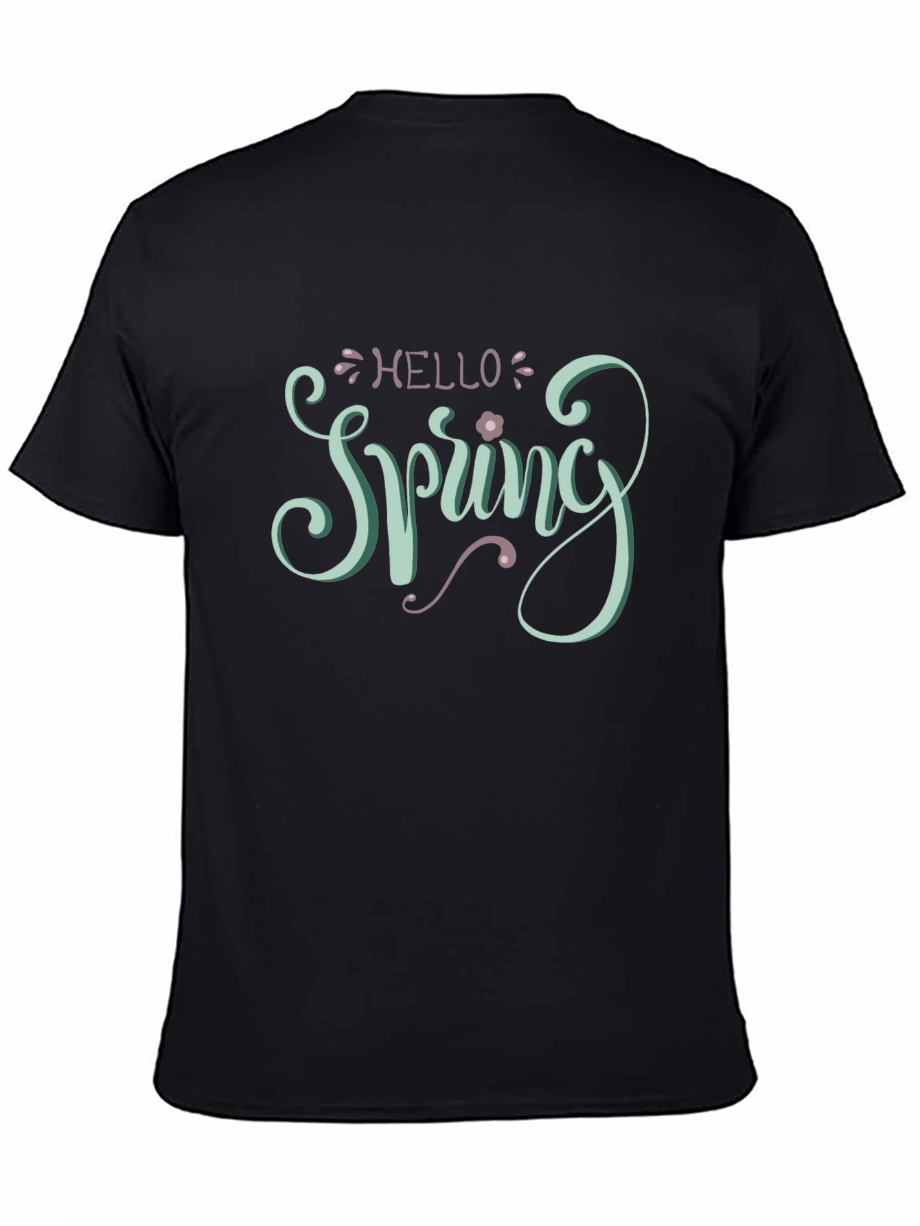 Black Hello Spring Graphic Tee - Black view 4