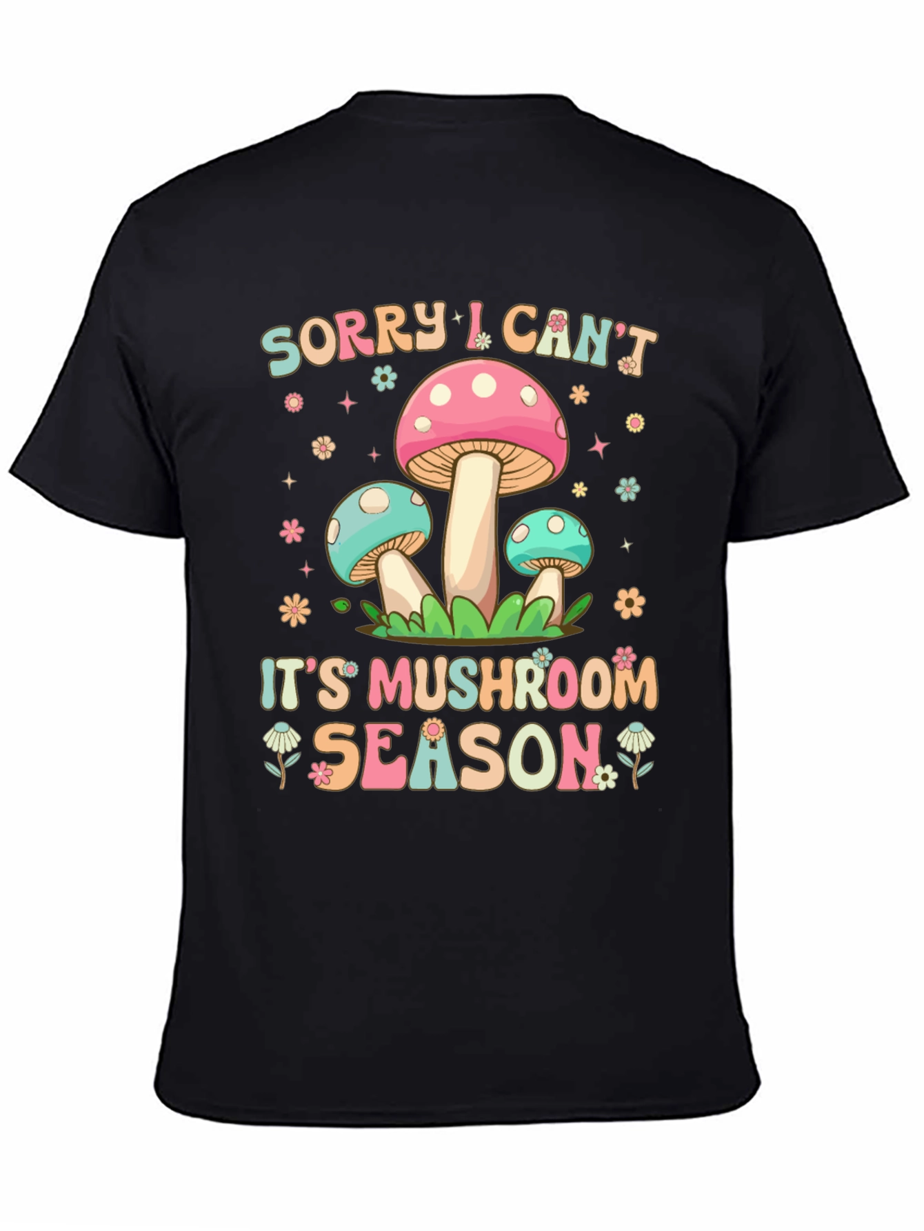 Black Mushroom Season Graphic Tee view 4
