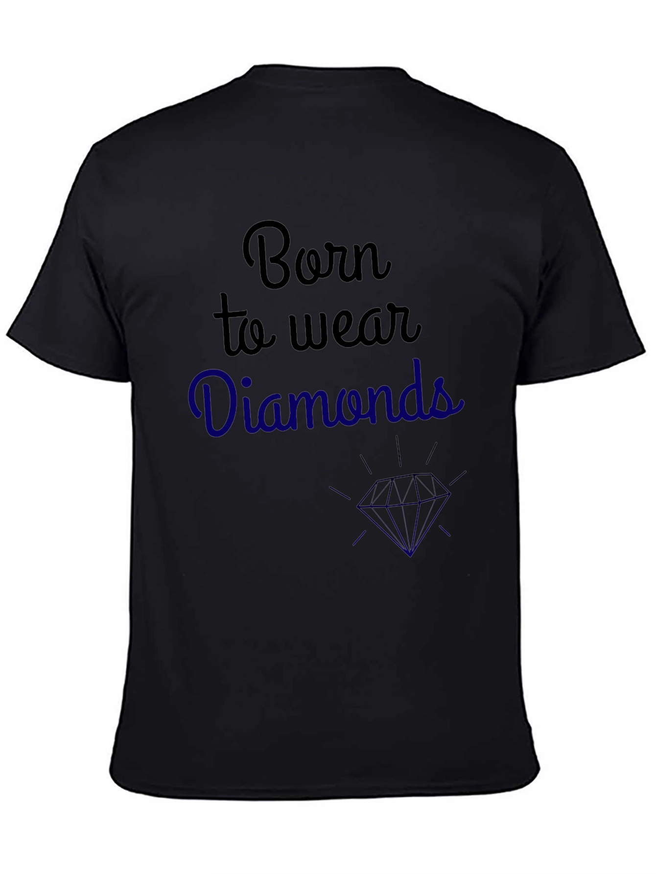 Black Born to Wear Diamonds Graphic Tee view 4