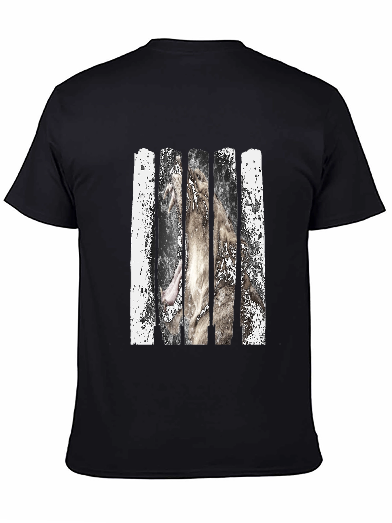 Black Wolf Behind Bars Graphic Tee view 4