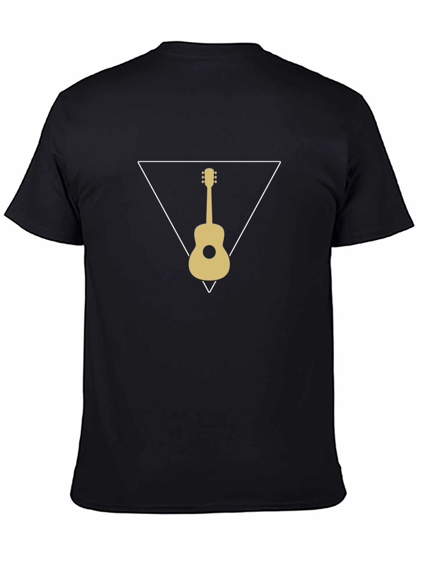 Black Guitar Triangle Graphic T-Shirt - Black view 4
