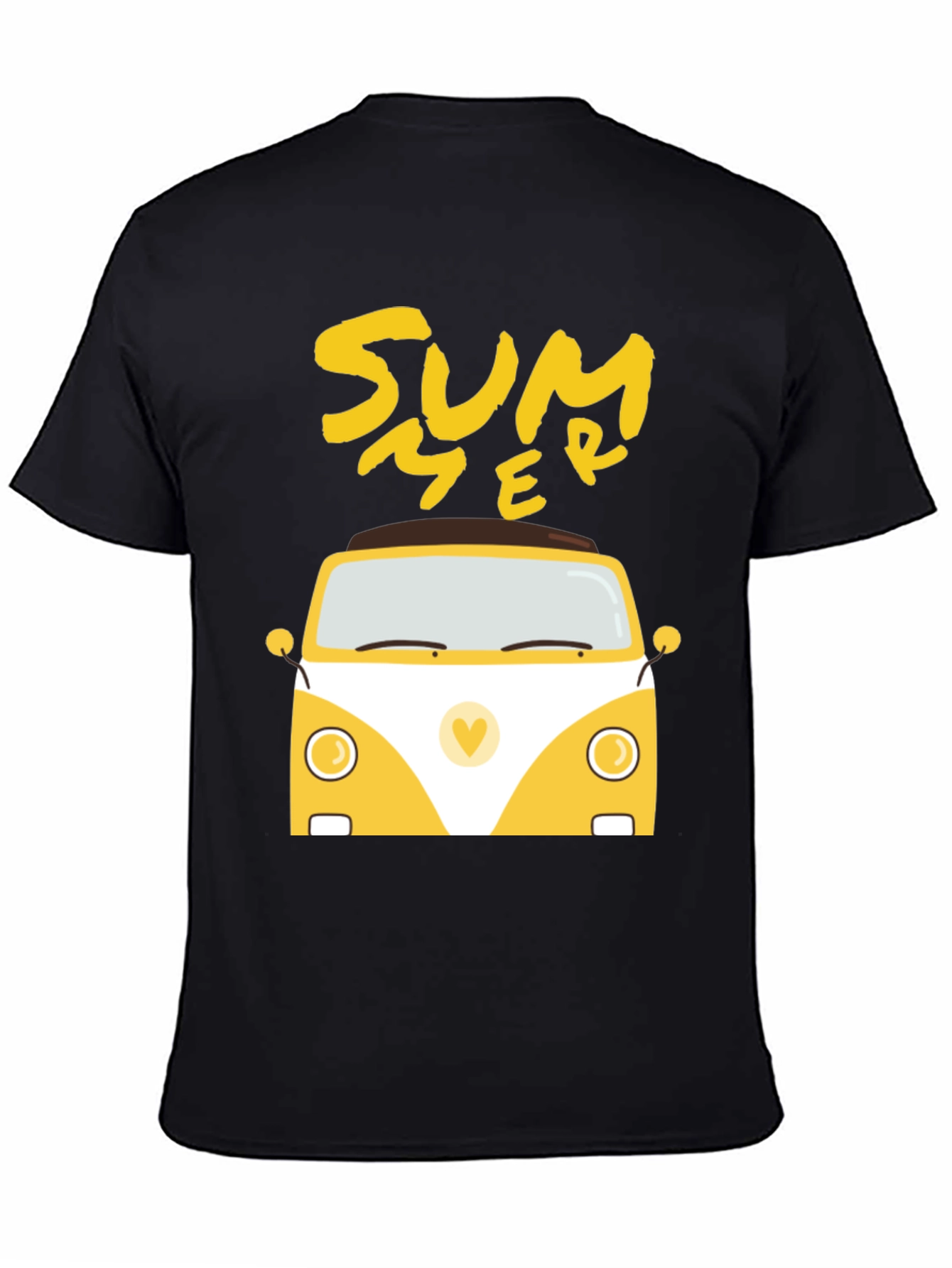 Black Summer Van Graphic Tee - Black view 4