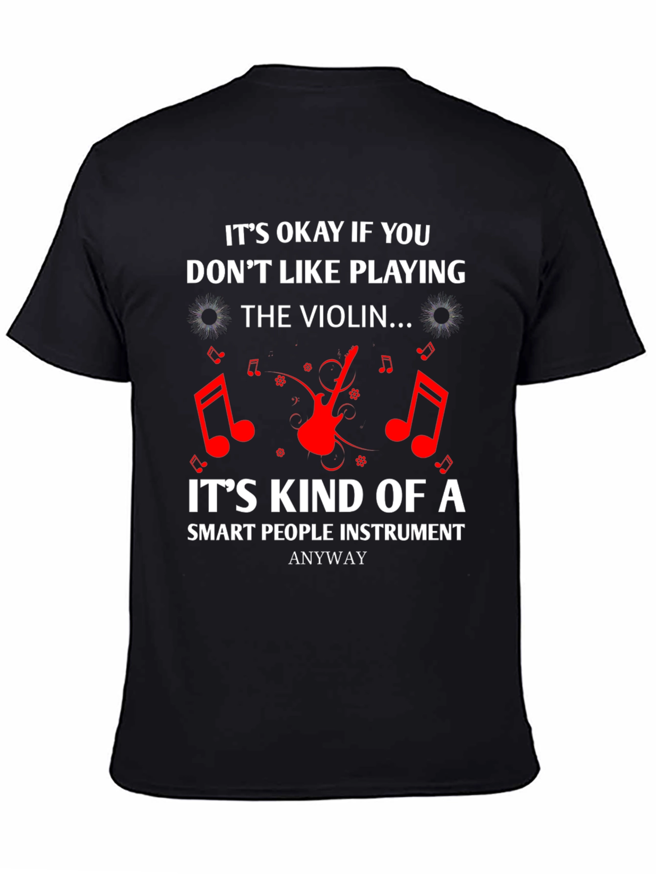 Black Funny Violin Lover T-Shirt - Smart People Instrument view 4