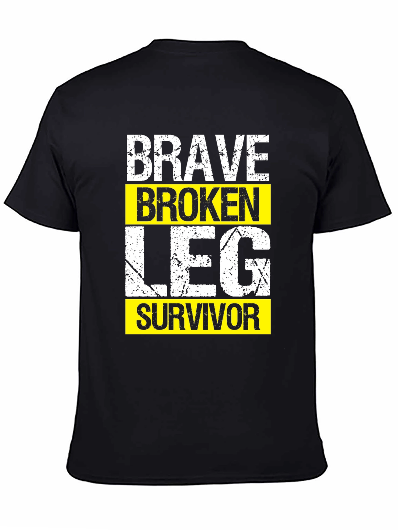Black Brave Broken Leg Survivor Graphic T-Shirt view 4