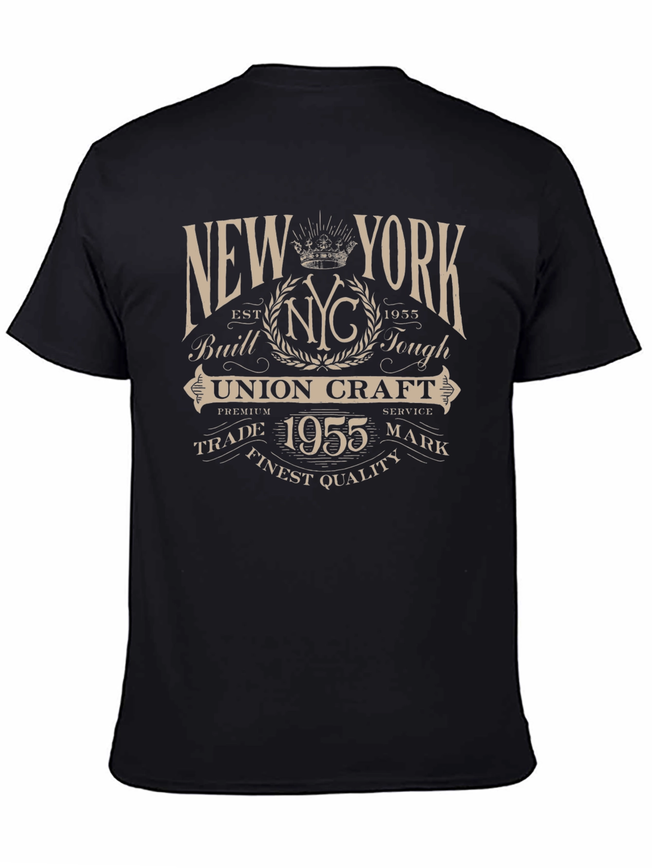 Black NYC 1955 Vintage Style Graphic Tee view 4