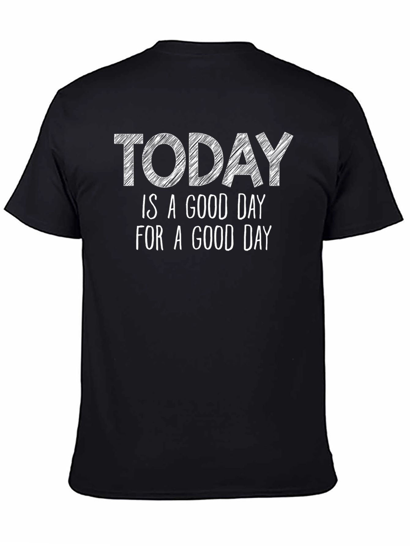 Black Good Day Graphic Tee - Soft Cotton T-Shirt view 4