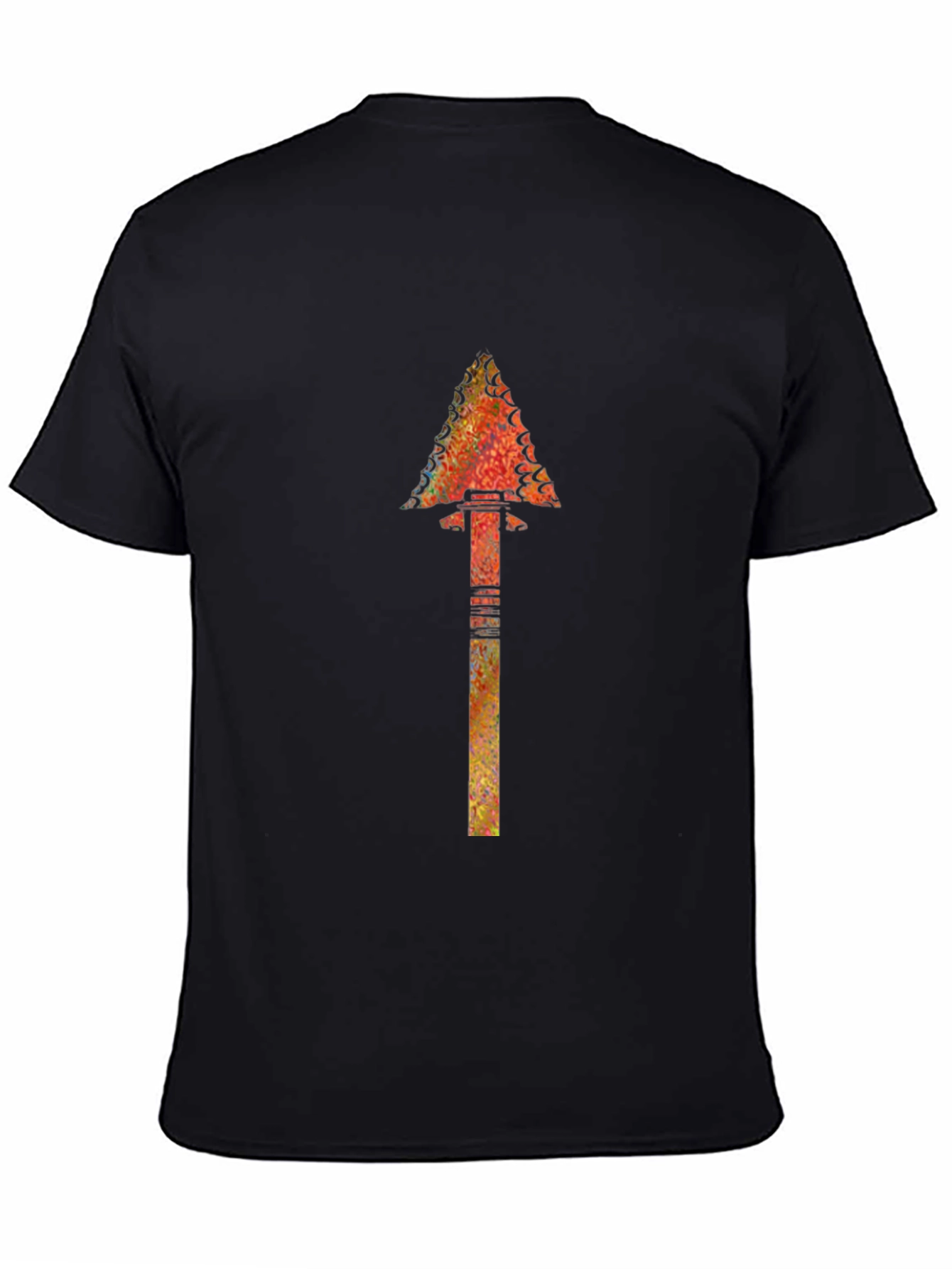 Black Tribal Arrowhead Graphic Tee - Stylish Men's Black T-Shirt view 4