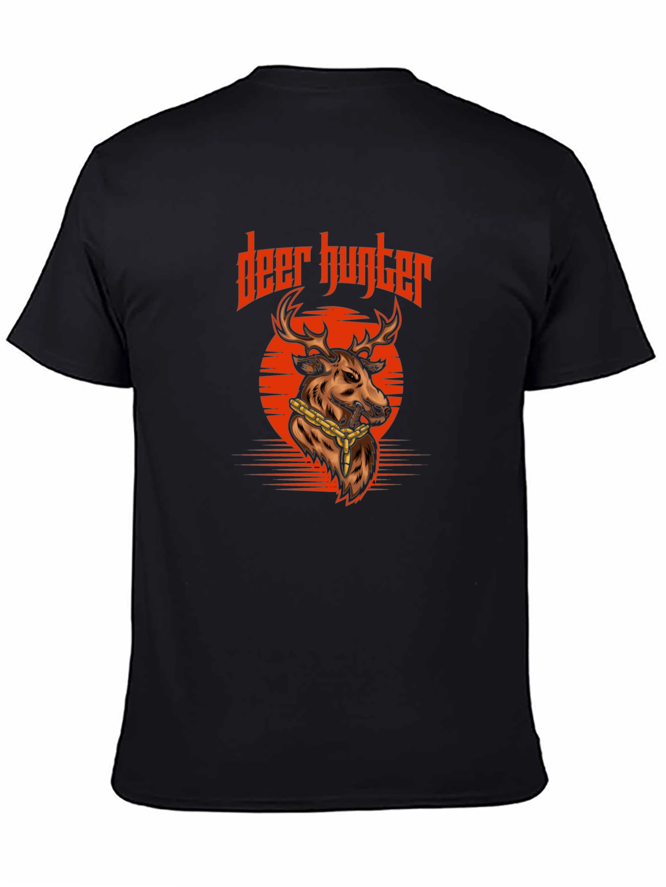 Black Deer Hunter Graphic Tee - Cool Animal Design Shirt view 4