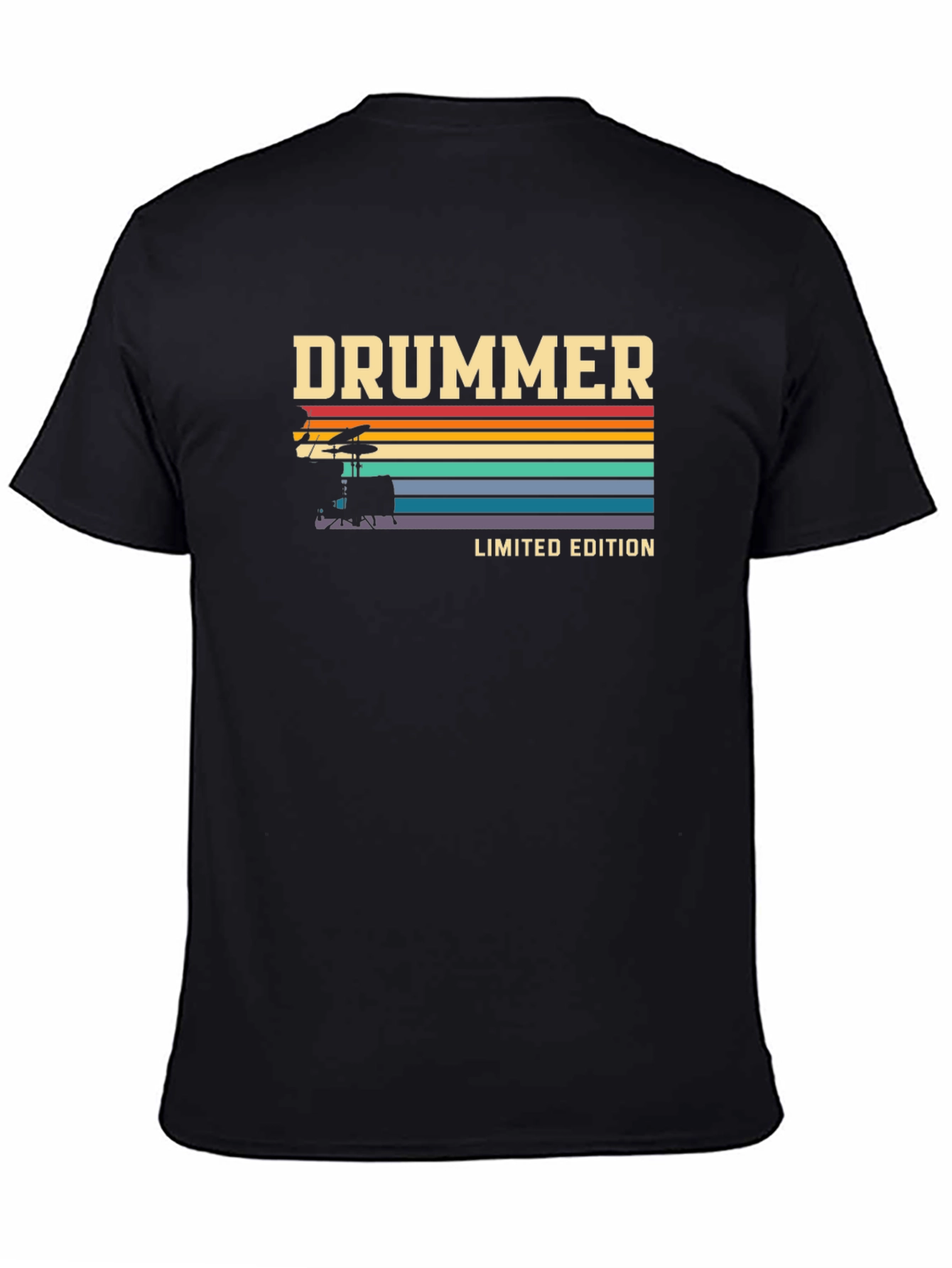 Black Vintage Drummer Limited Edition Graphic T-Shirt view 4