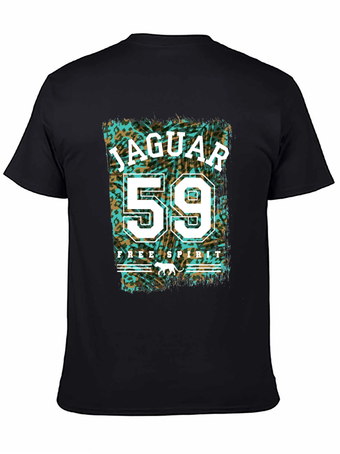 Black Jaguar 59 Free Spirit Graphic Tee - Men's Black T-Shirt view 4