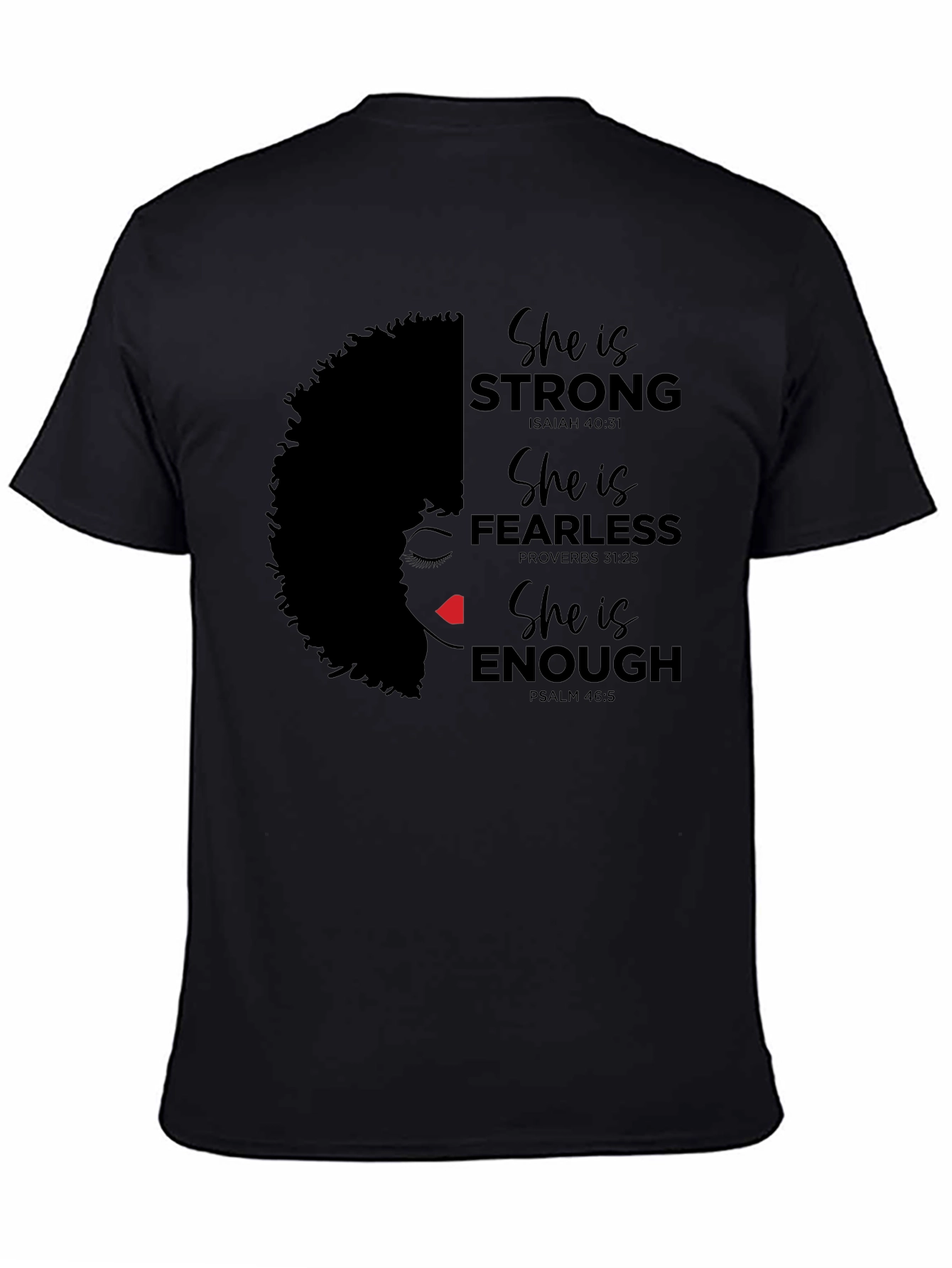 Black Empowered Woman T-Shirt: Strong, Fearless, Enough view 4