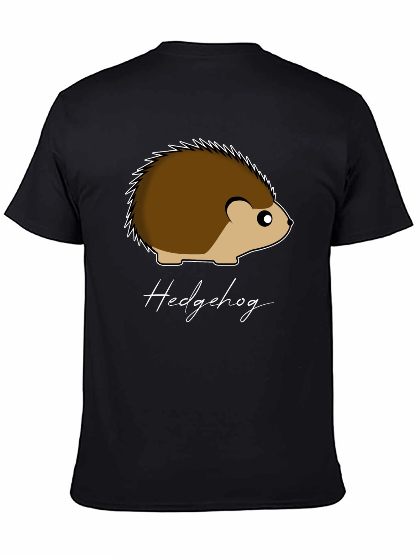 Black Hedgehog Graphic Tee - Soft Cotton Black T-Shirt view 4