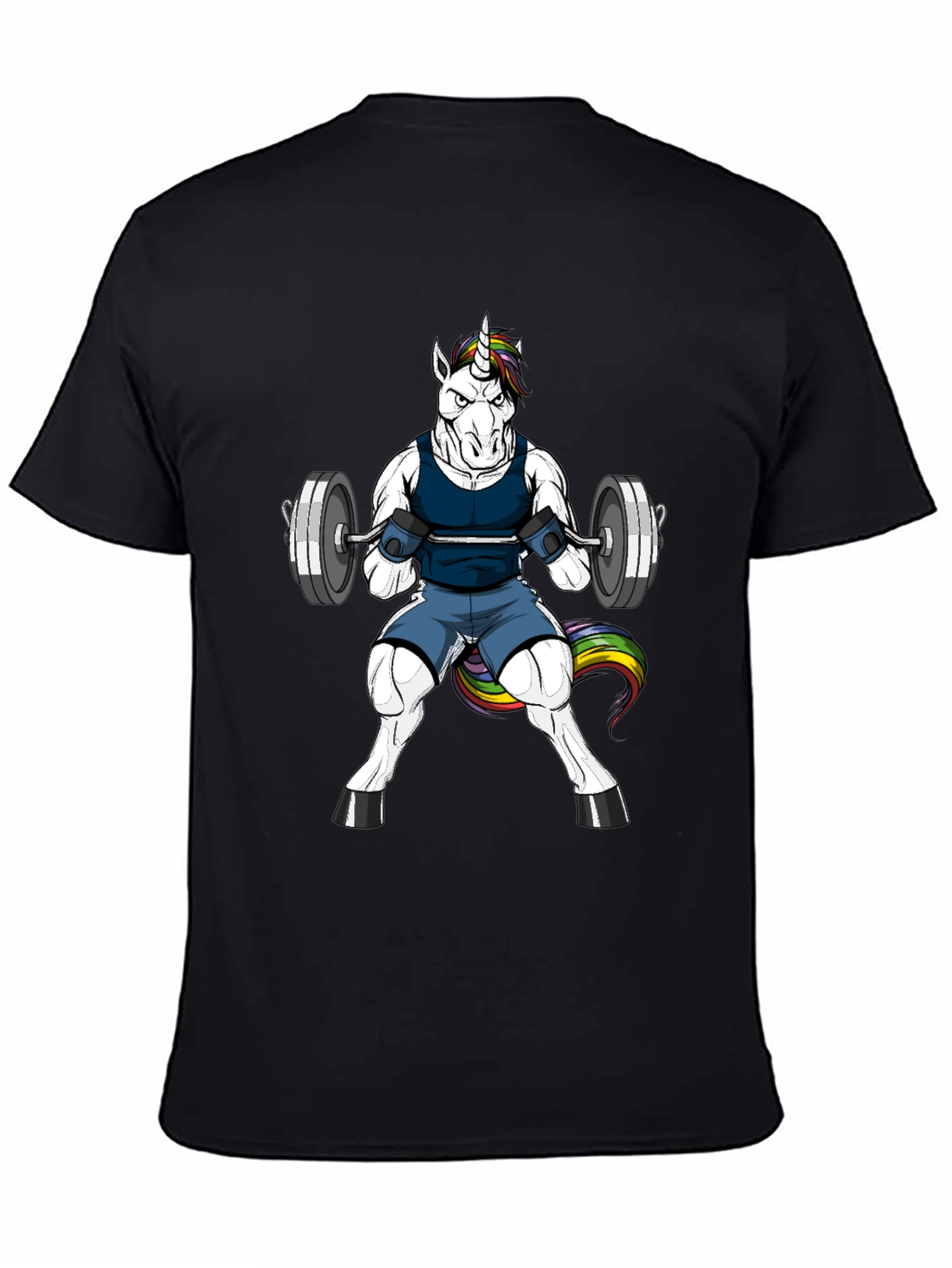 Black Unicorn Gym T-Shirt - Funny Workout Tee view 4