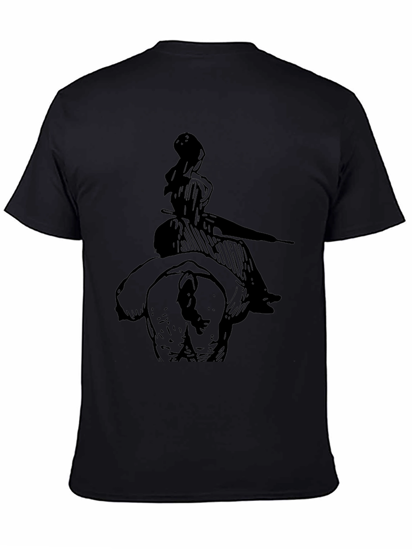 Black Quirky Graphic Black T-Shirt view 4