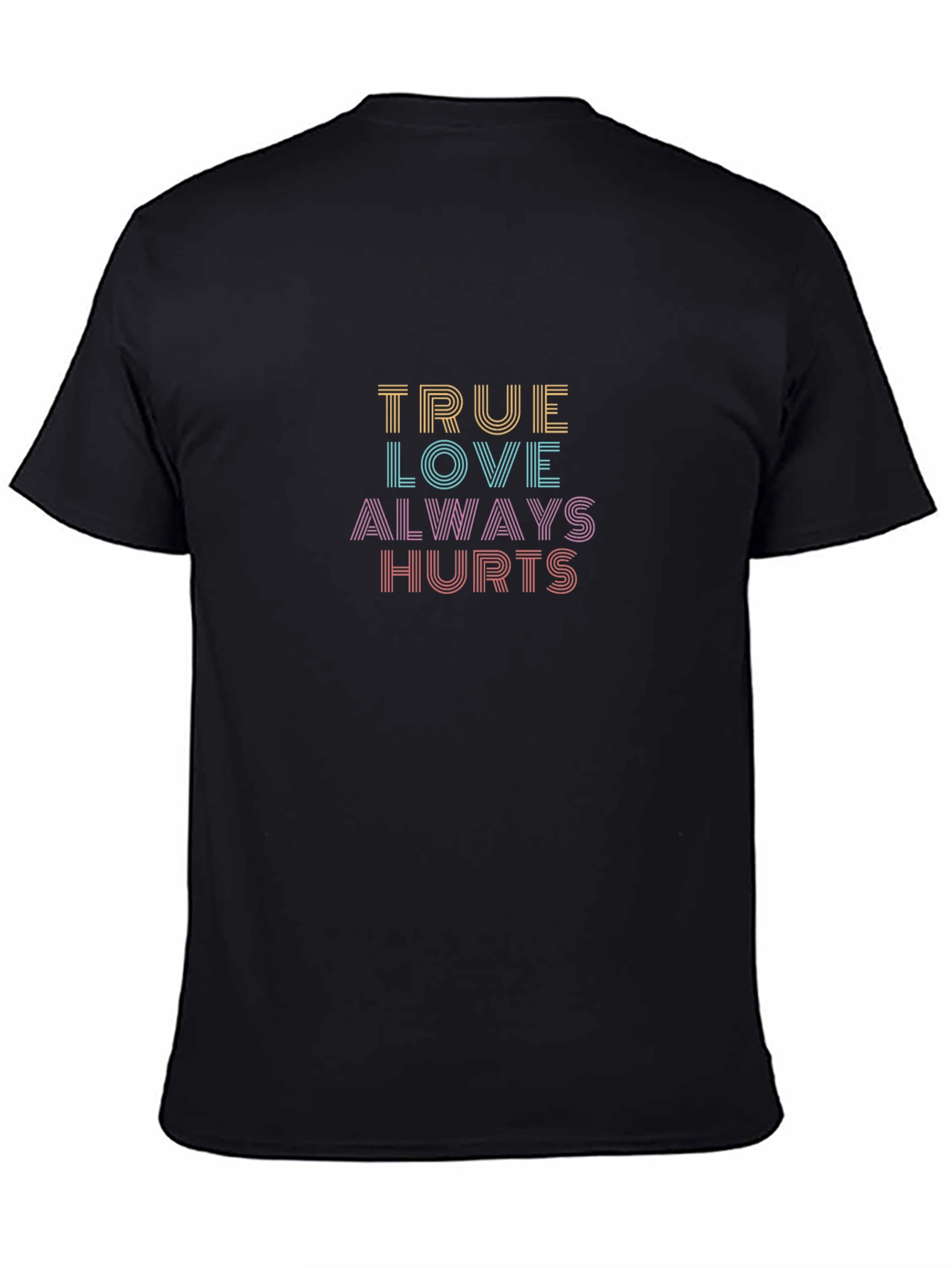 Black True Love Always Hurts Graphic Tee - Trendy Black T-Shirt view 4