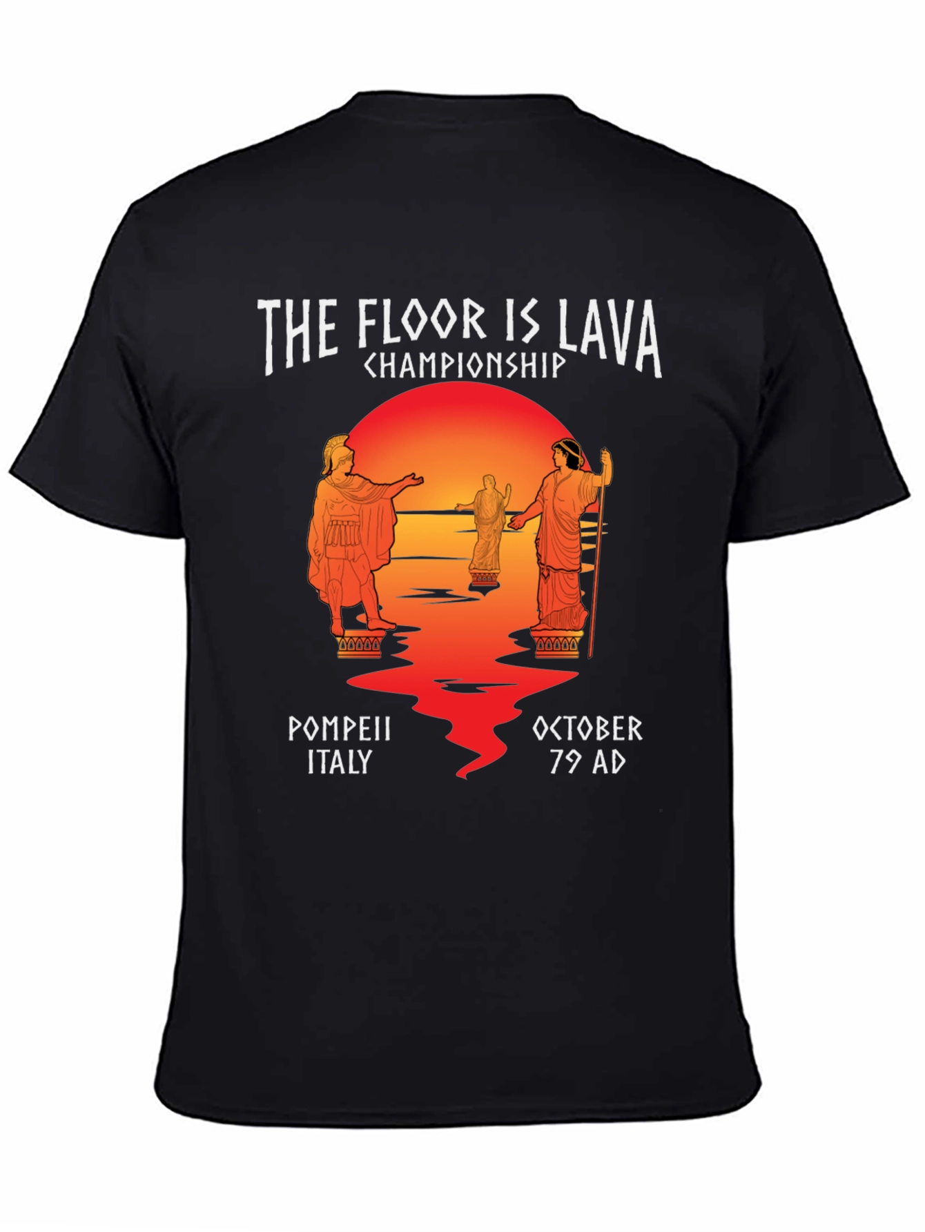 Black The Floor is Lava Championship T-Shirt view 4