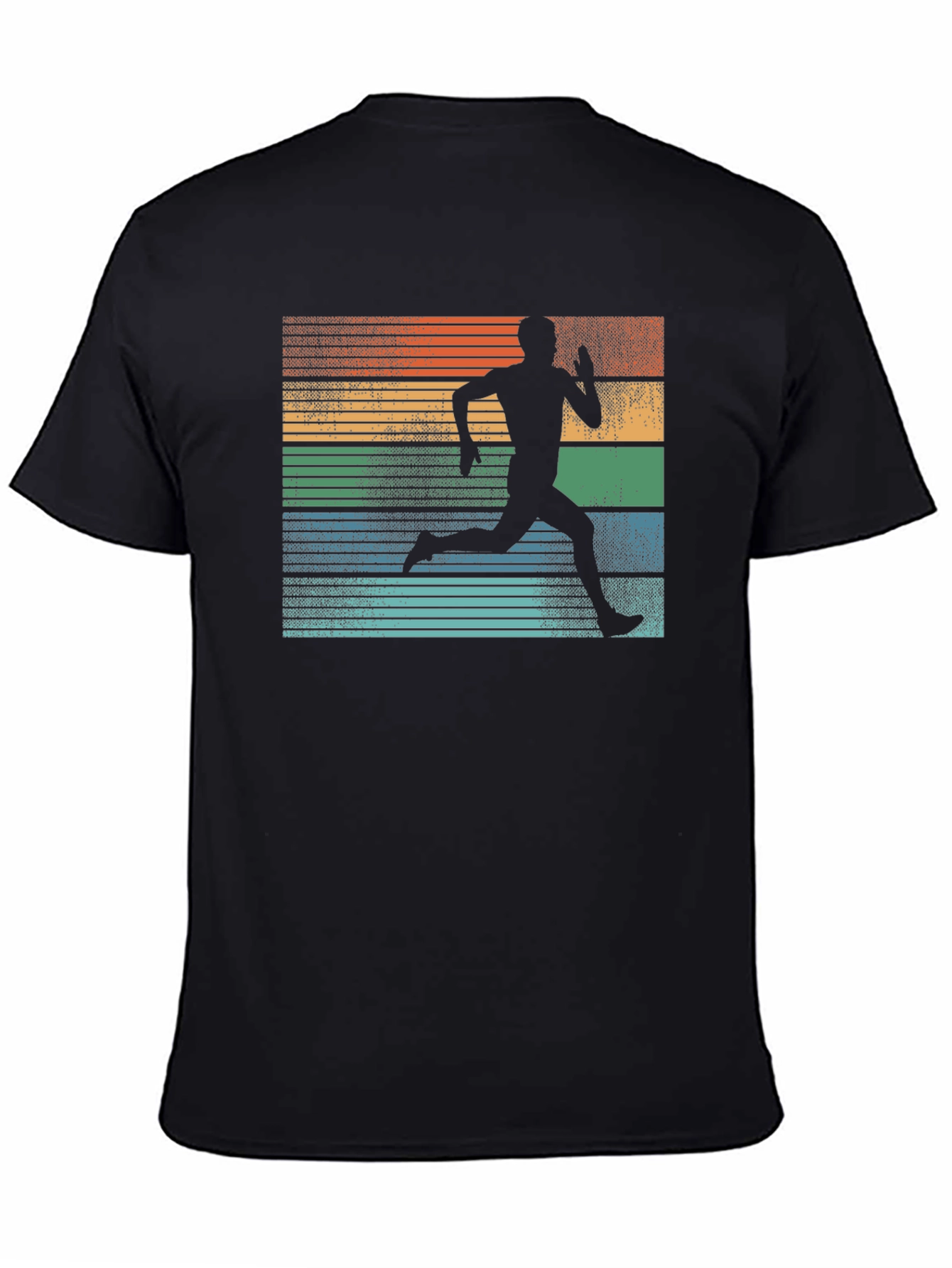 Black Retro Runner Graphic Tee view 4