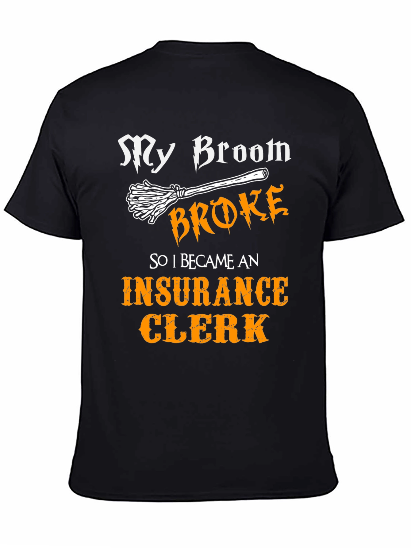 Black Funny Halloween Insurance Clerk T-Shirt view 4