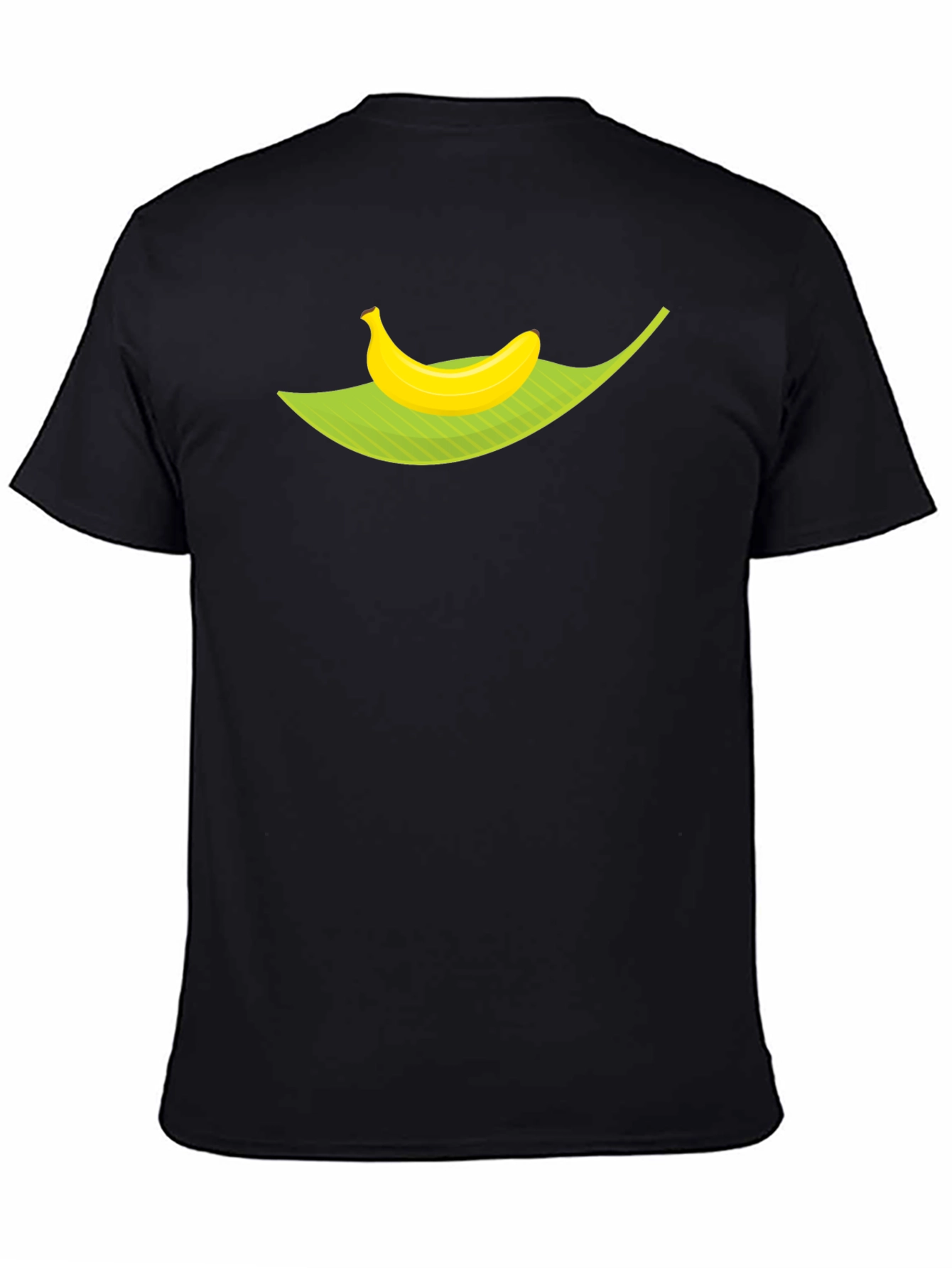 Black Banana Leaf Graphic Tee - Tropical Fruit Humor Shirt view 4