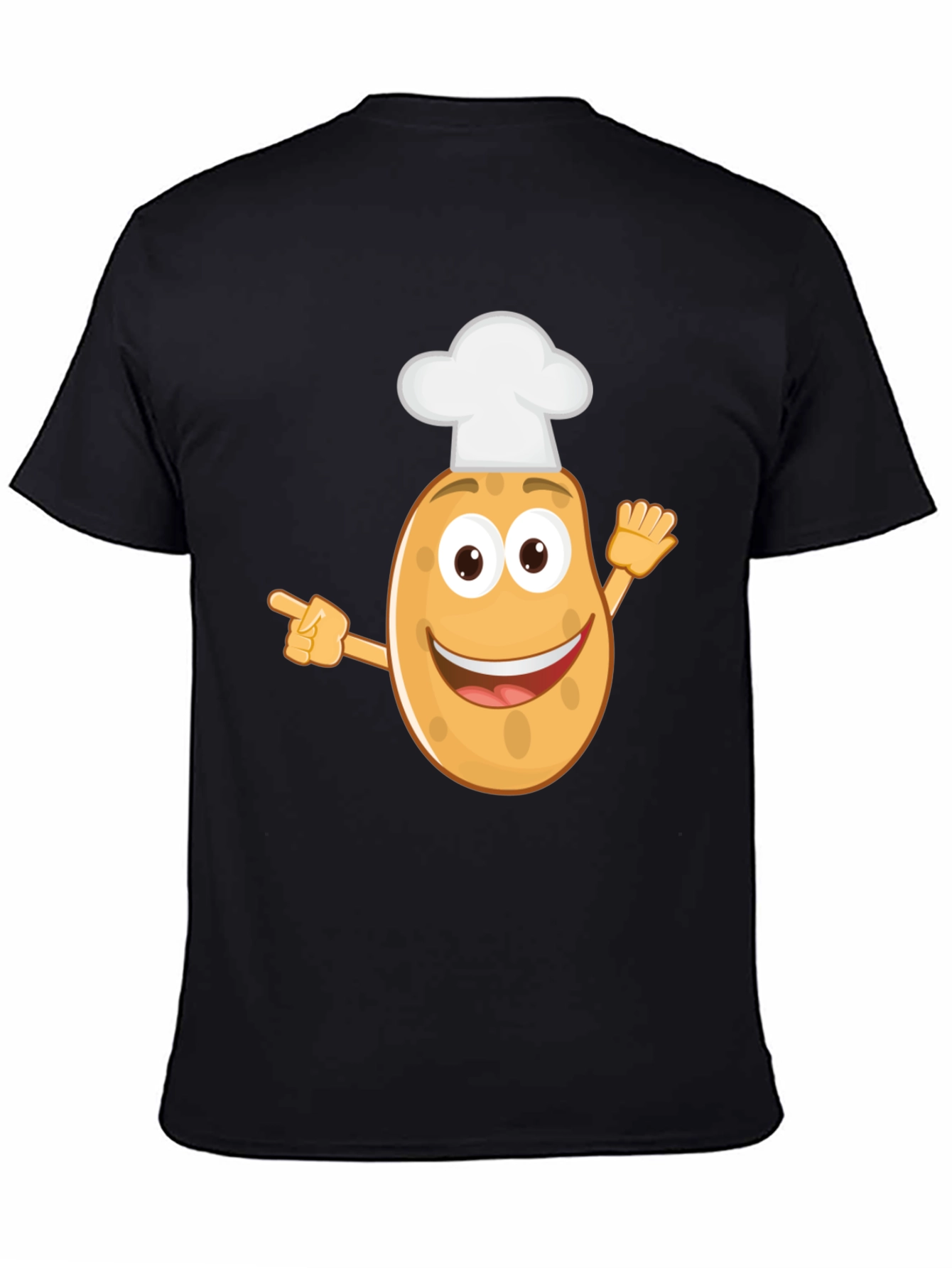 Black Funny Potato Chef T-Shirt view 4