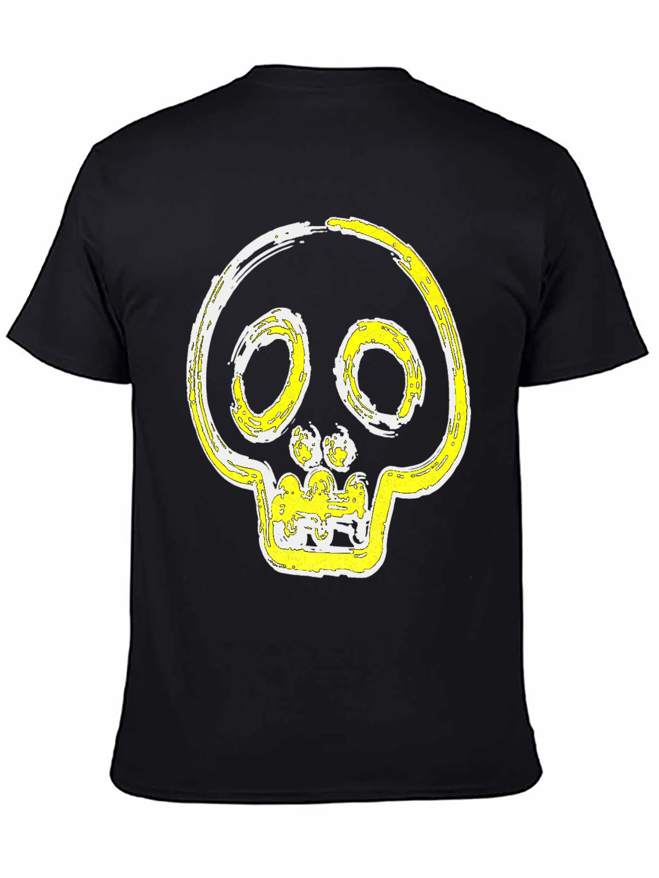 Black Skull Graphic Print T-Shirt - Modern Casual Tee view 4