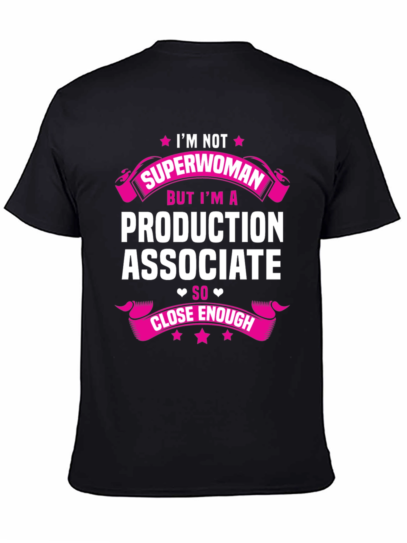 Black Production Associate T-Shirt - Superwoman Close Enough Tee view 4