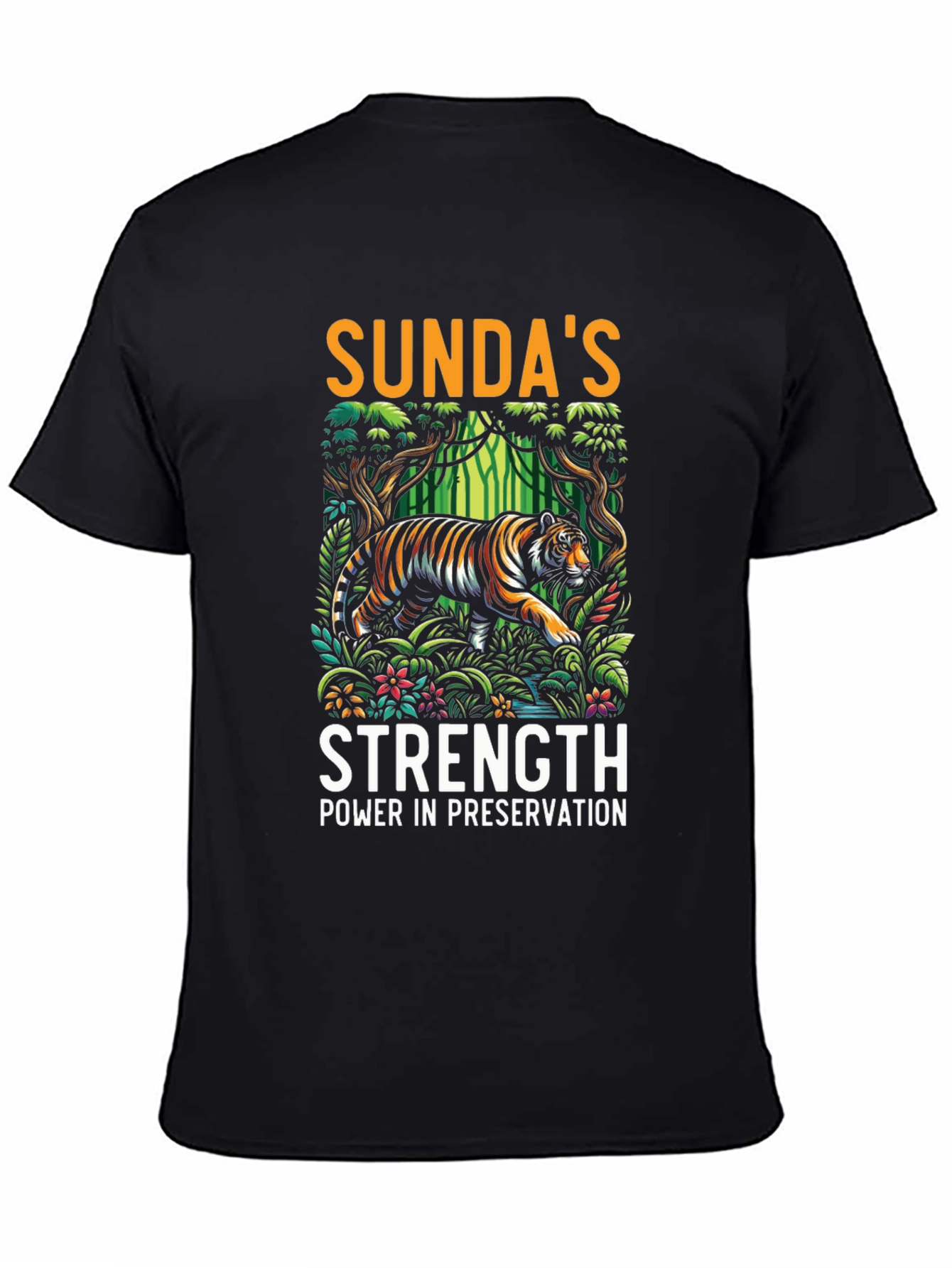 Black Sunda's Strength Tiger Graphic Tee view 4