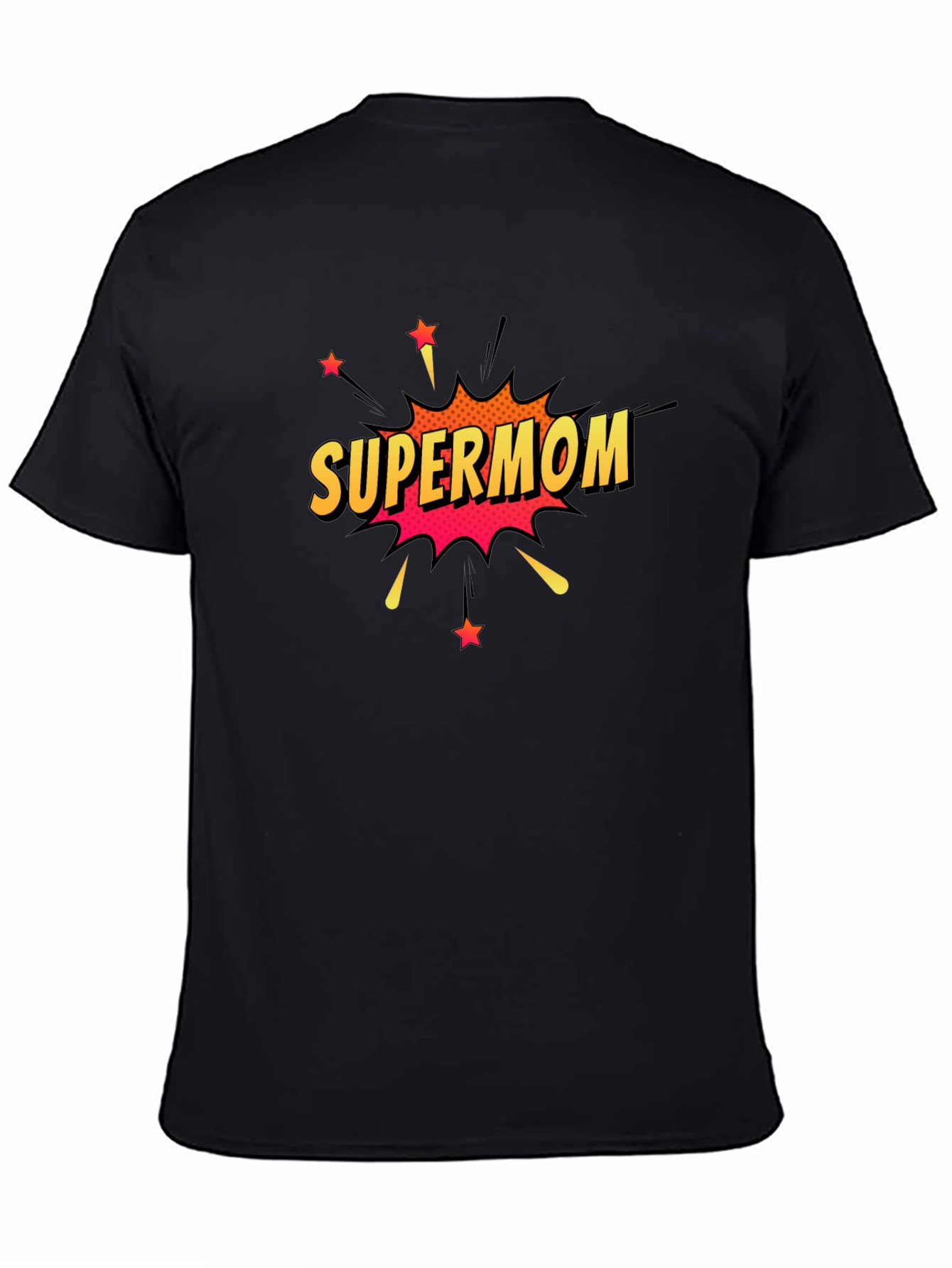 Black Supermom T-Shirt - Comic Style view 4