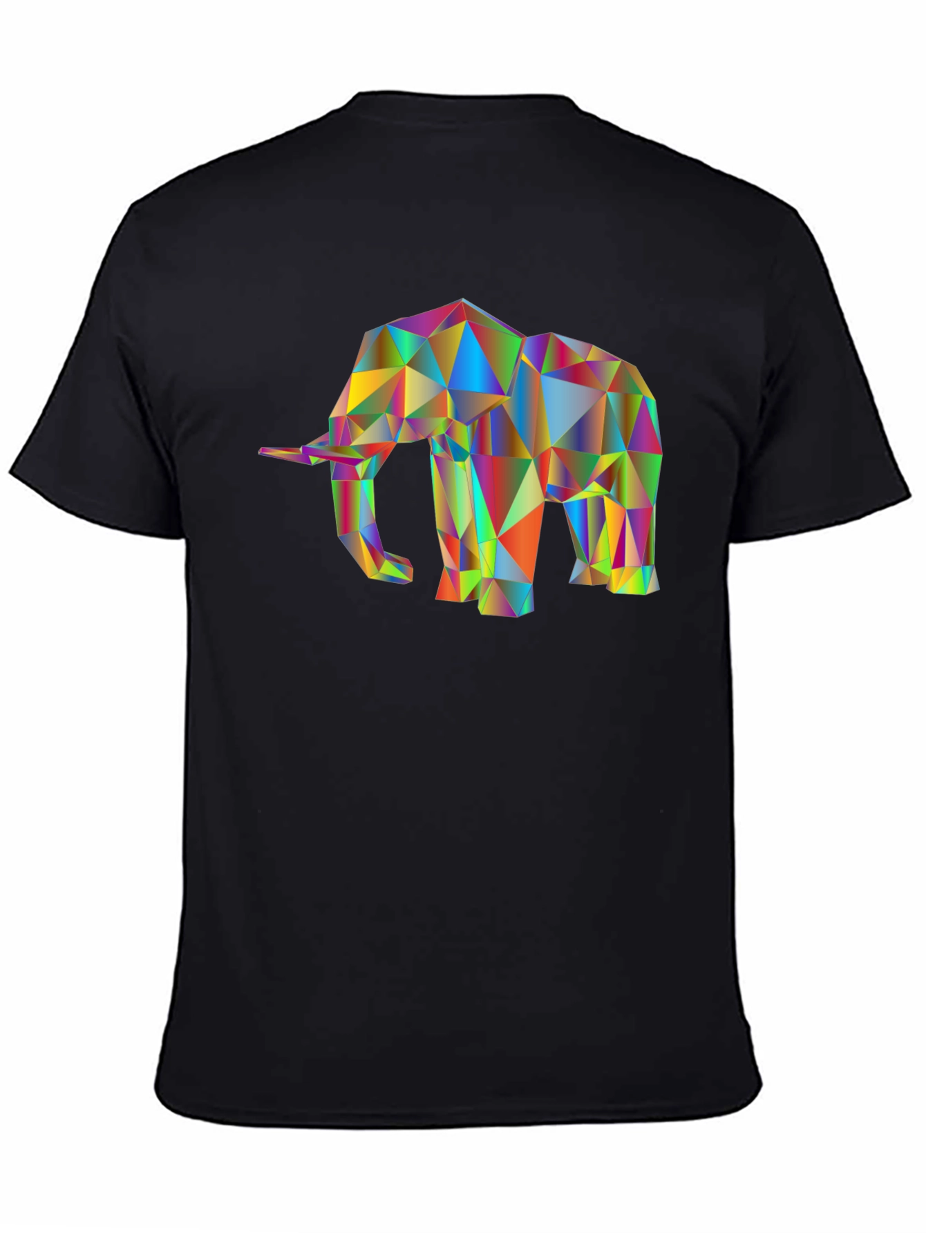 Black Geometric Elephant T-Shirt - Modern Art Tee view 4