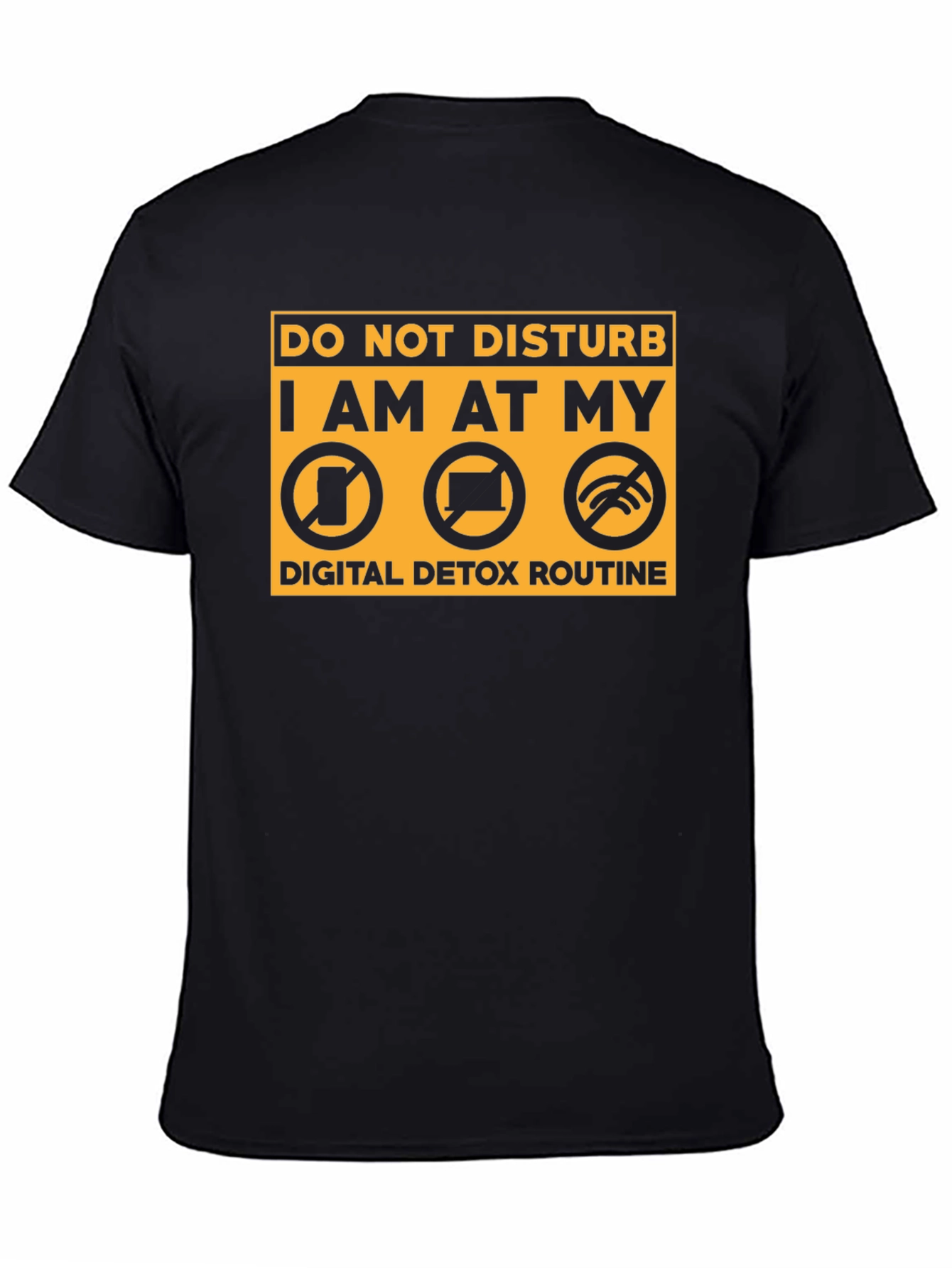 Black Digital Detox Mode Black T-Shirt view 4