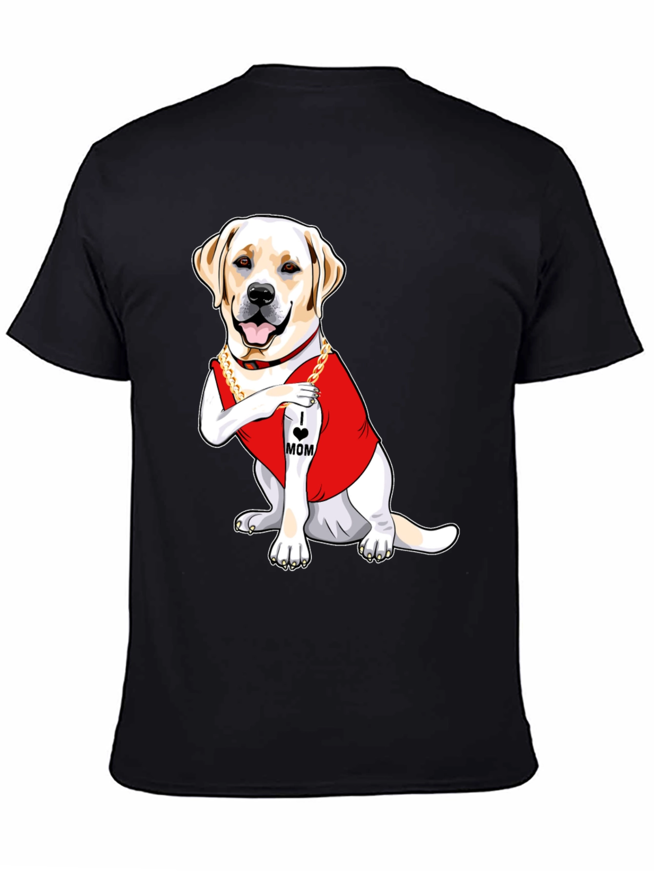 Black I Heart Mom Dog T-Shirt - Cute Labrador Graphic Tee view 4