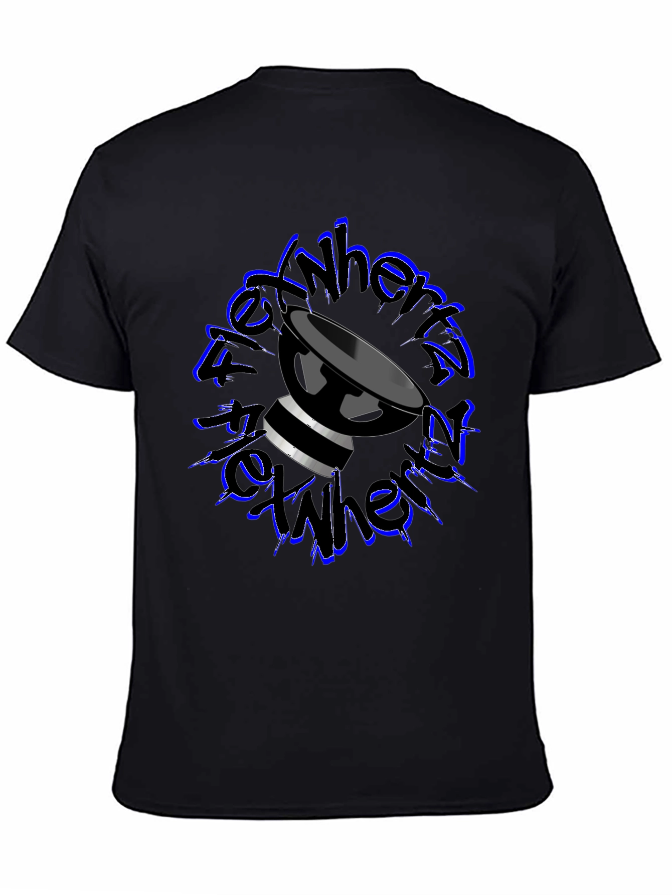 Black Black T-Shirt with Drum Graphic view 4