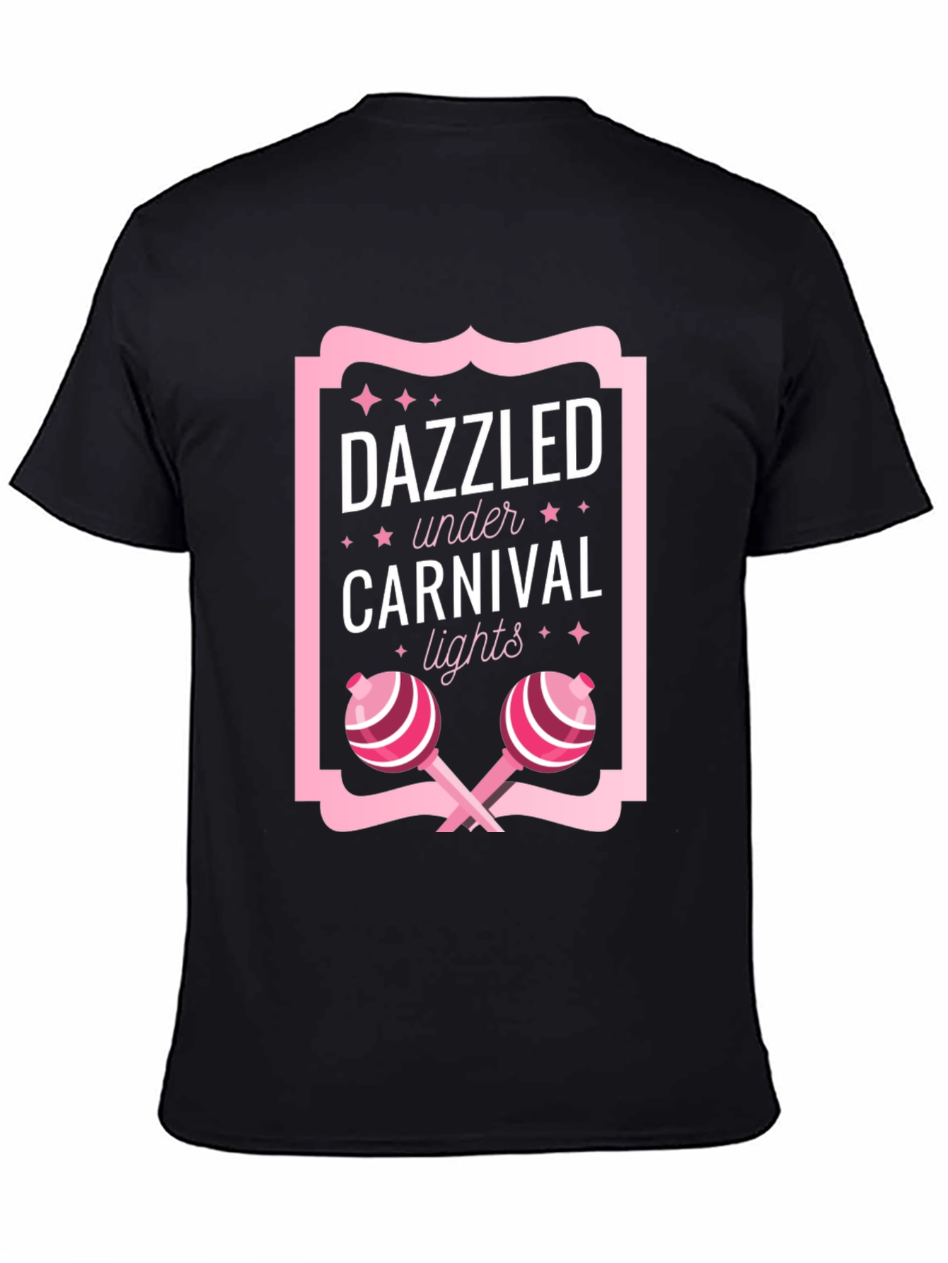 Black Dazzled Under Carnival Lights Graphic Tee view 4