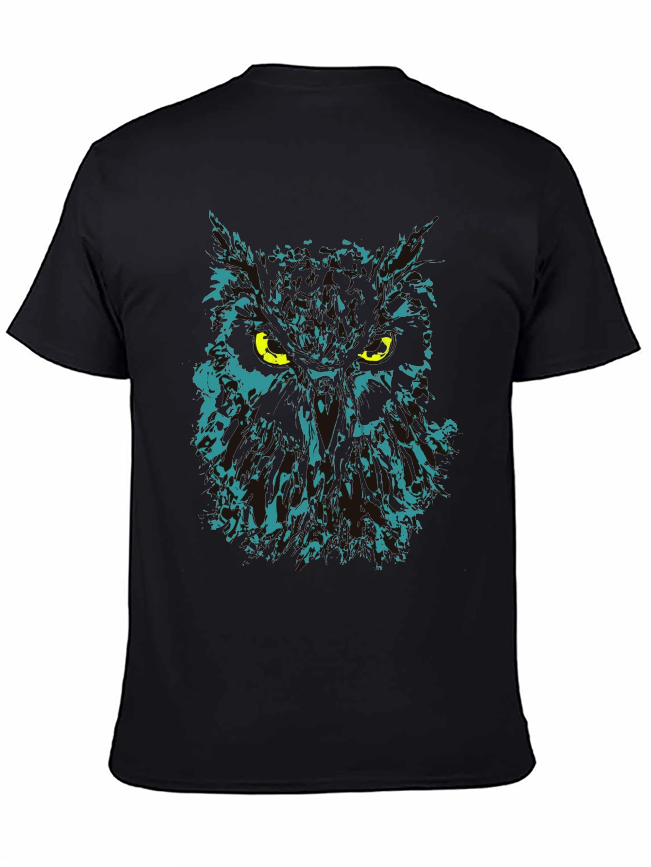 Black Owl Graphic Print Black T-Shirt view 4