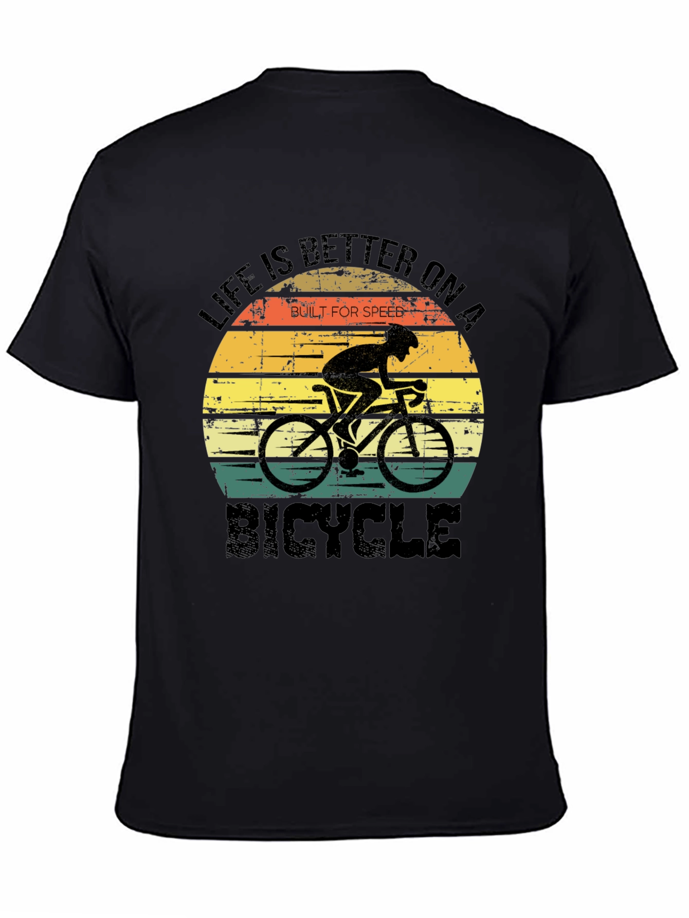 Black Life is Better On a Bicycle T-Shirt view 4