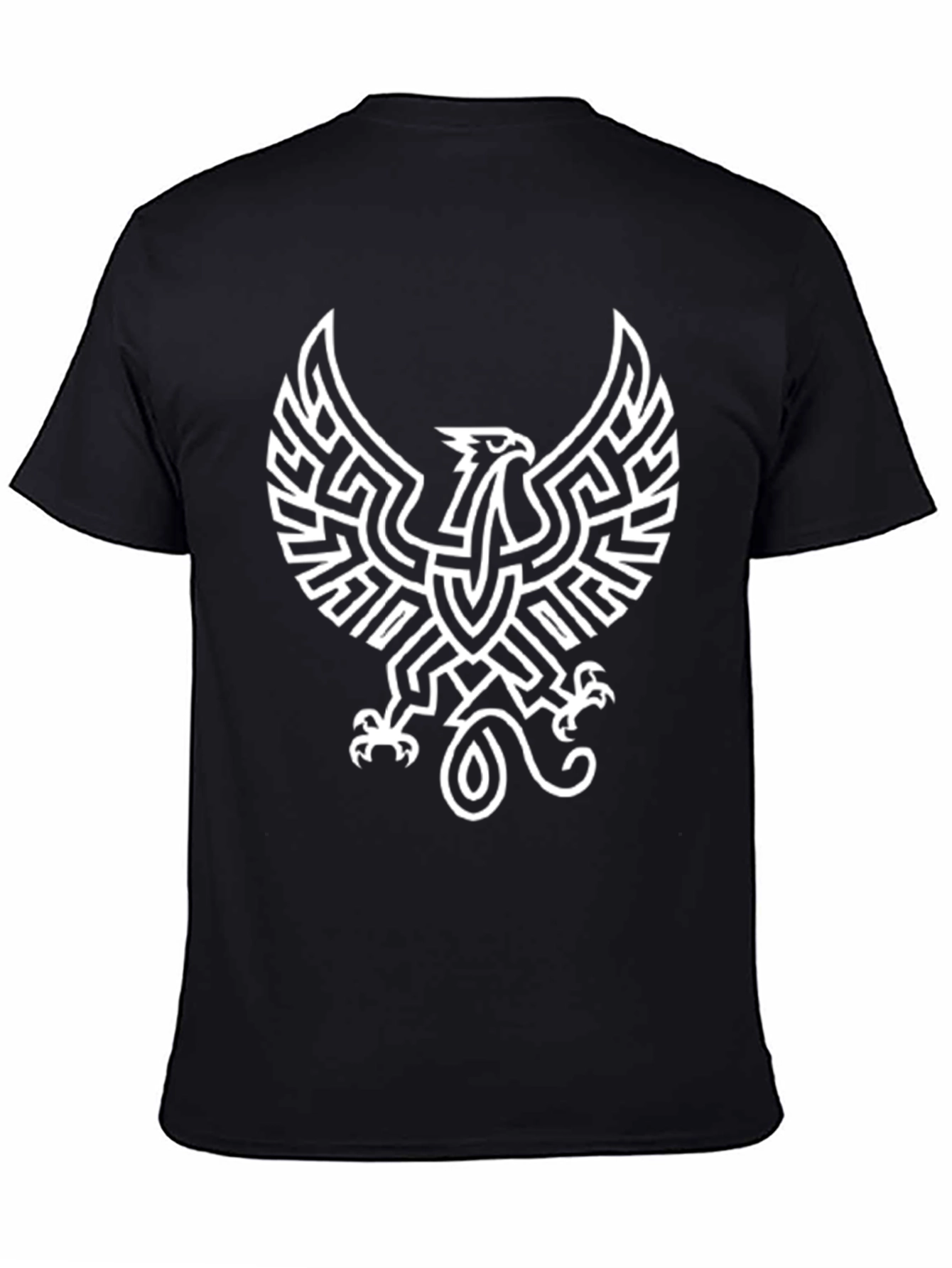 Black Black T-Shirt with Phoenix Graphic Design view 4
