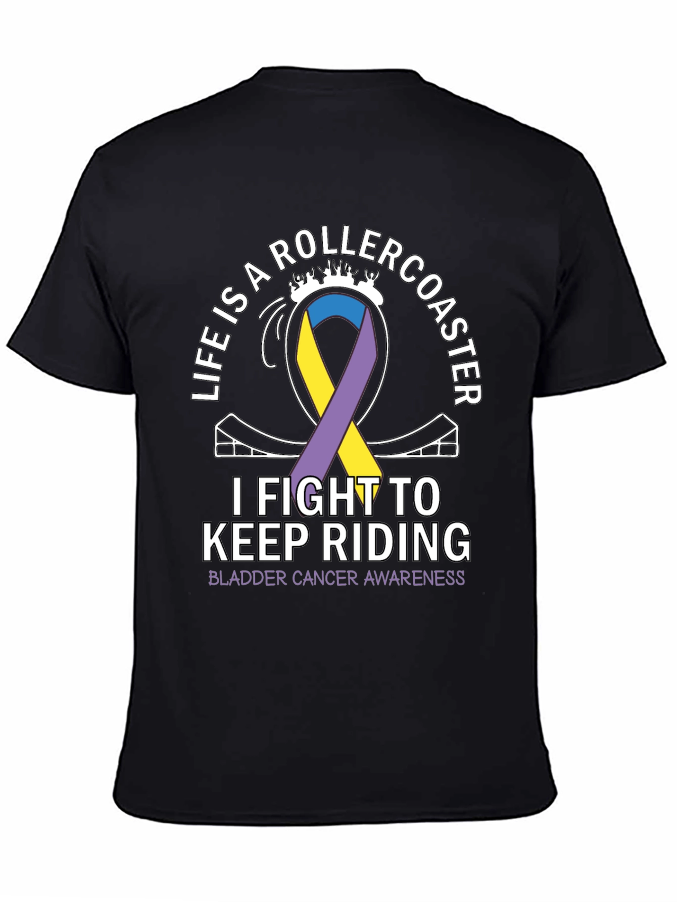 Black Bladder Cancer Awareness T-Shirt view 4