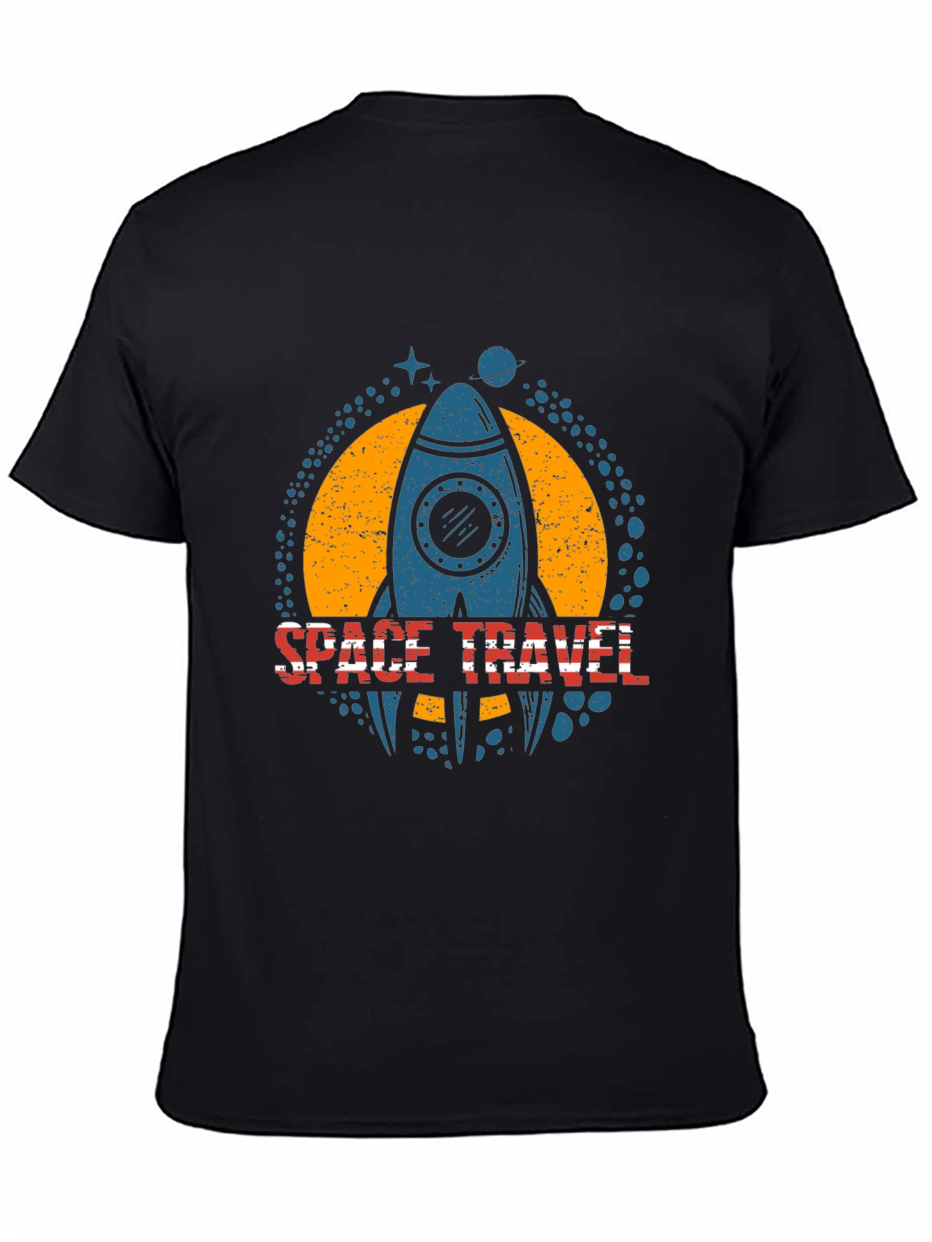 Black Space Travel Graphic T-Shirt view 4