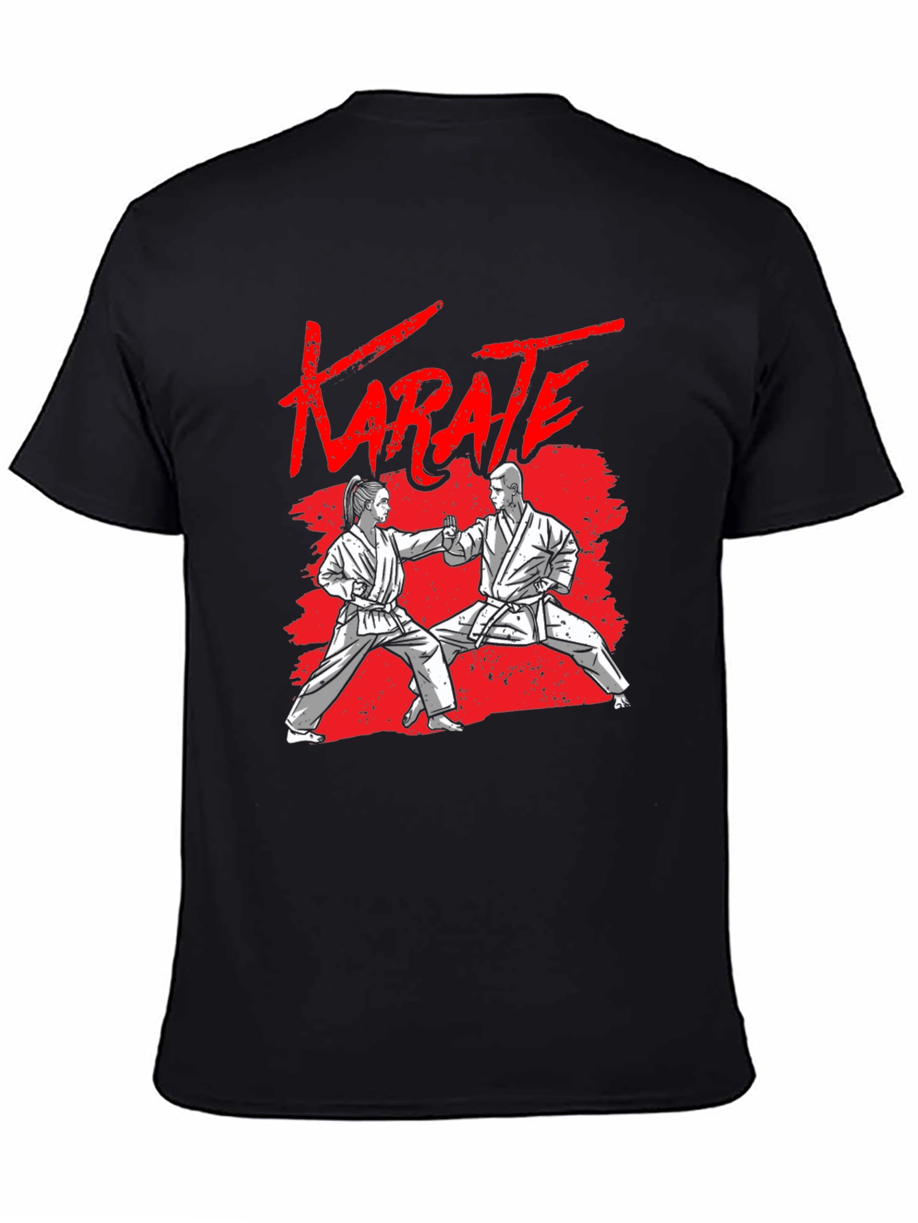 Black Karate Graphic Black T-Shirt view 4
