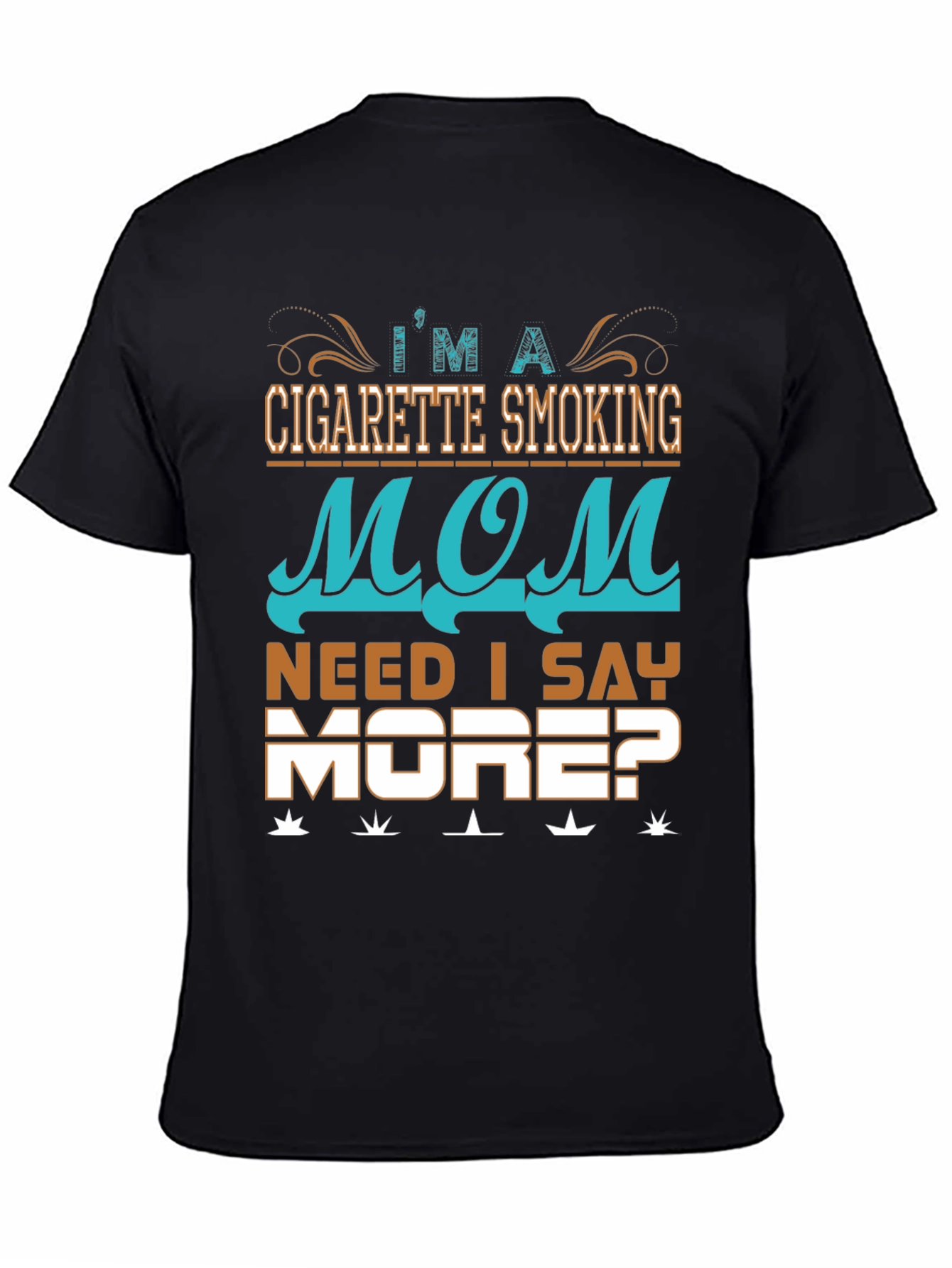 Black Cigarette Smoking Mom Graphic T-Shirt view 4