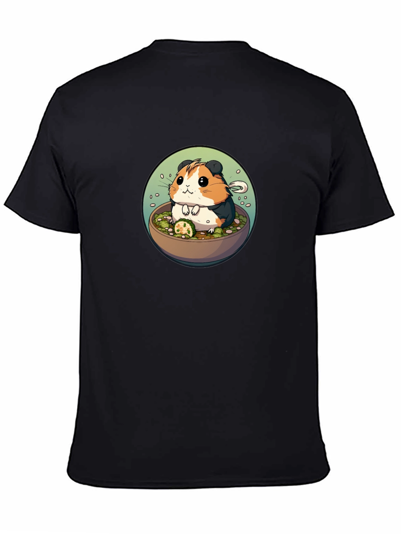 Black Guinea Pig Ramen Bowl T-Shirt view 4