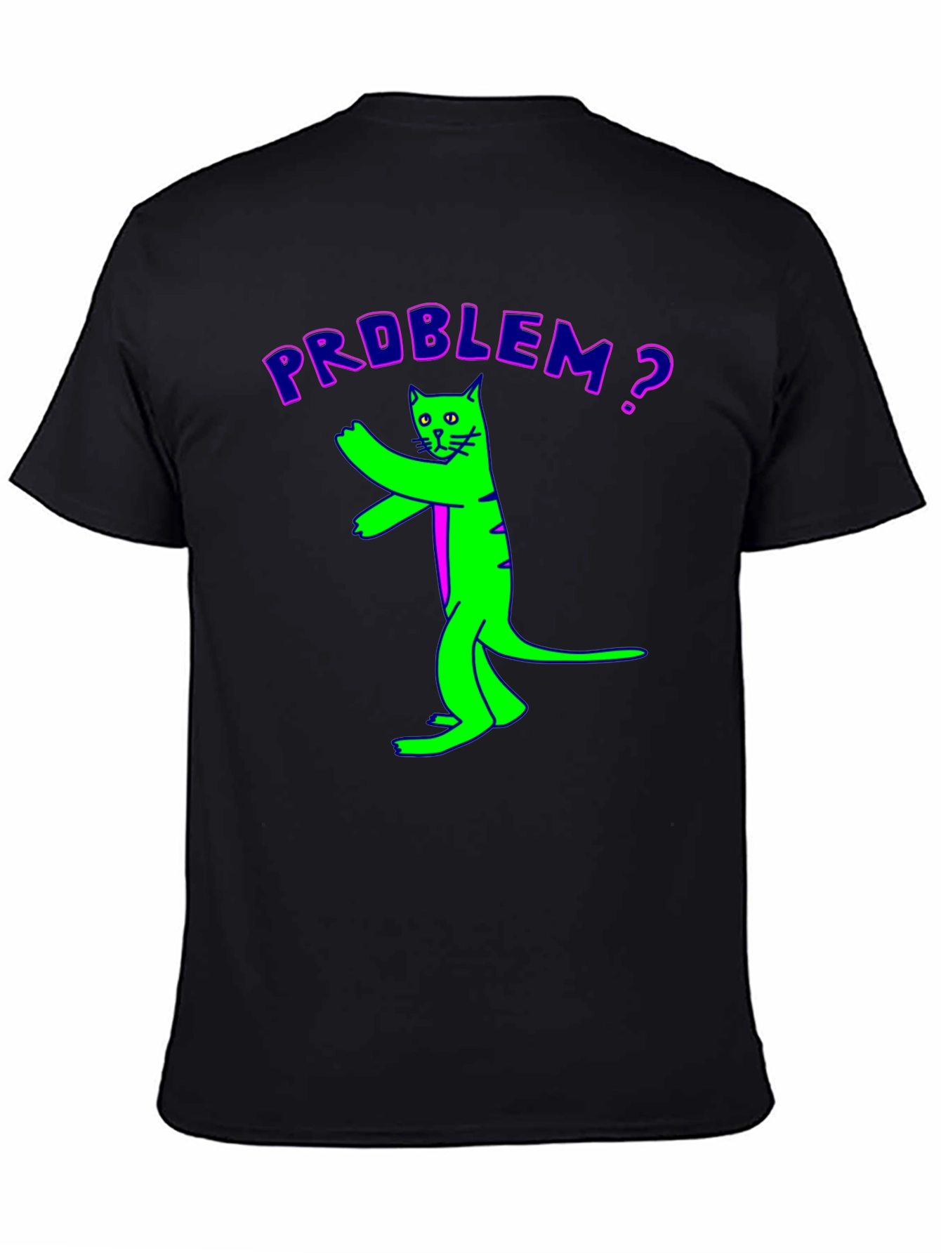 Black Problem Cat Graphic Tee - Unique Funny Design view 4