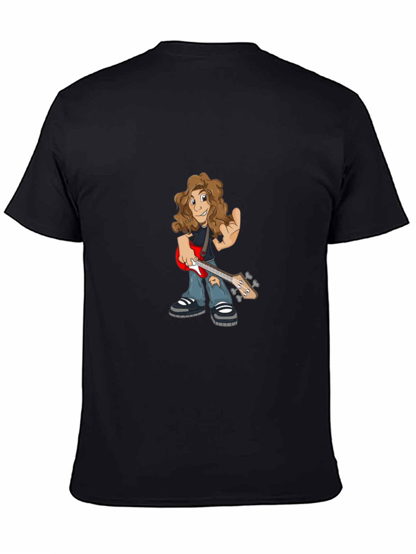 Cartoon Guitarist Graphic Tee - 4