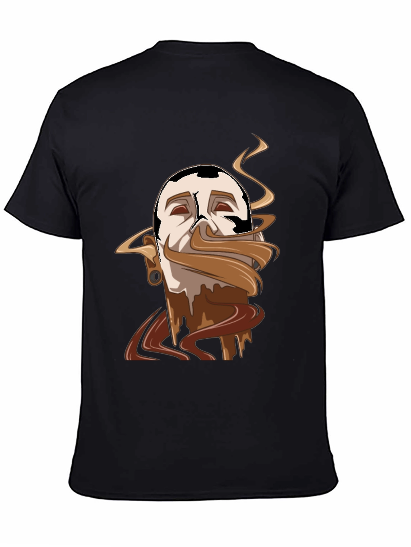 Black Chocolate Lover Tee - Melted Mustache Design view 4